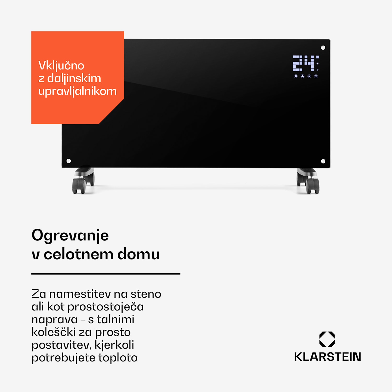 Bornholm Konvekcijski grelnik 2000W LED zaslon 2 stopnji ogrevanja Črn 2000 W | Ne | Črna