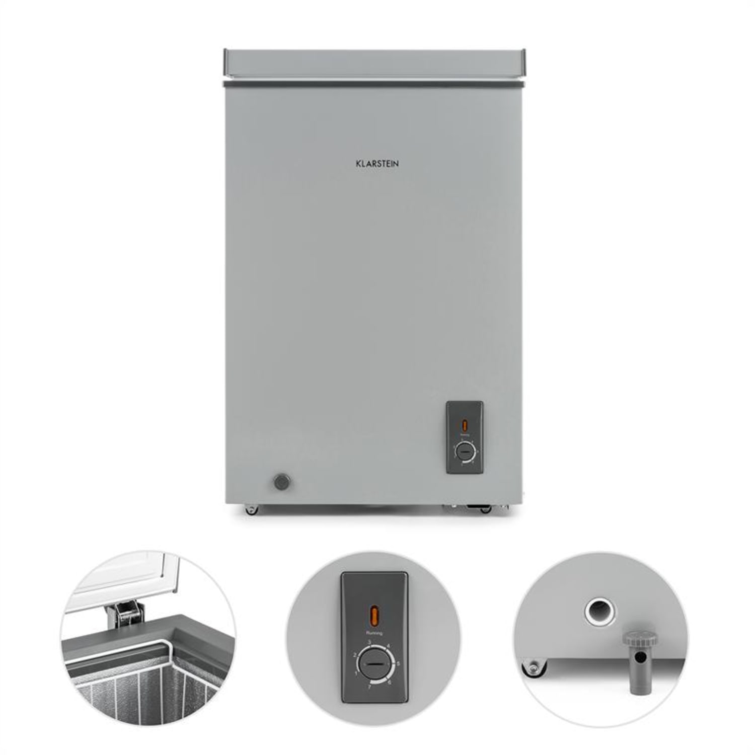 Iceblokk 100, zamrażarka skrzyniowa, wolnostojąca, 100 l, 75 W, F, szara 100 | Szary Metaliczny
