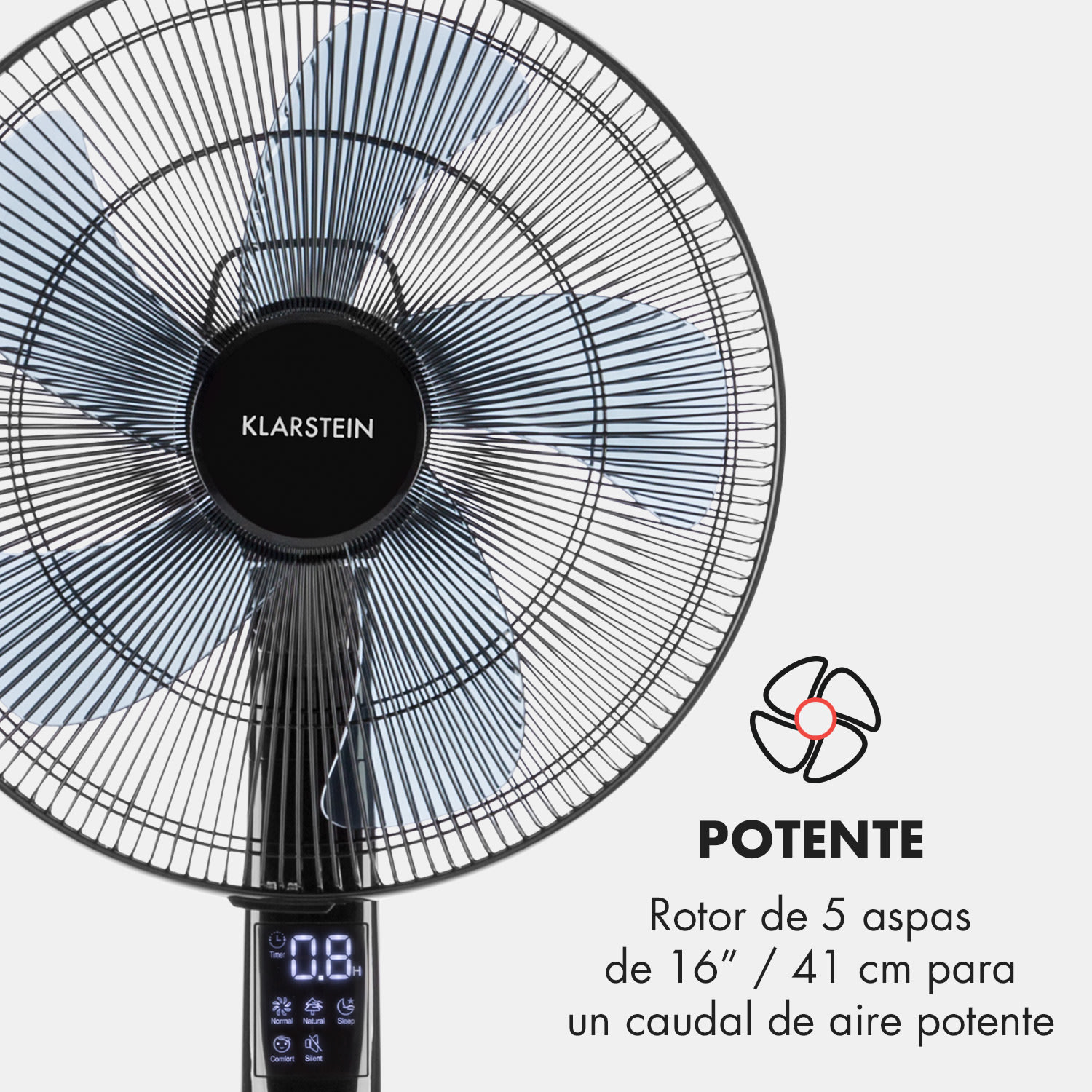 Silent Storm Ventilador de pie con rotor de 5 aspas de 16" (41cm) 32 dB min. 25,8W Negro Negro