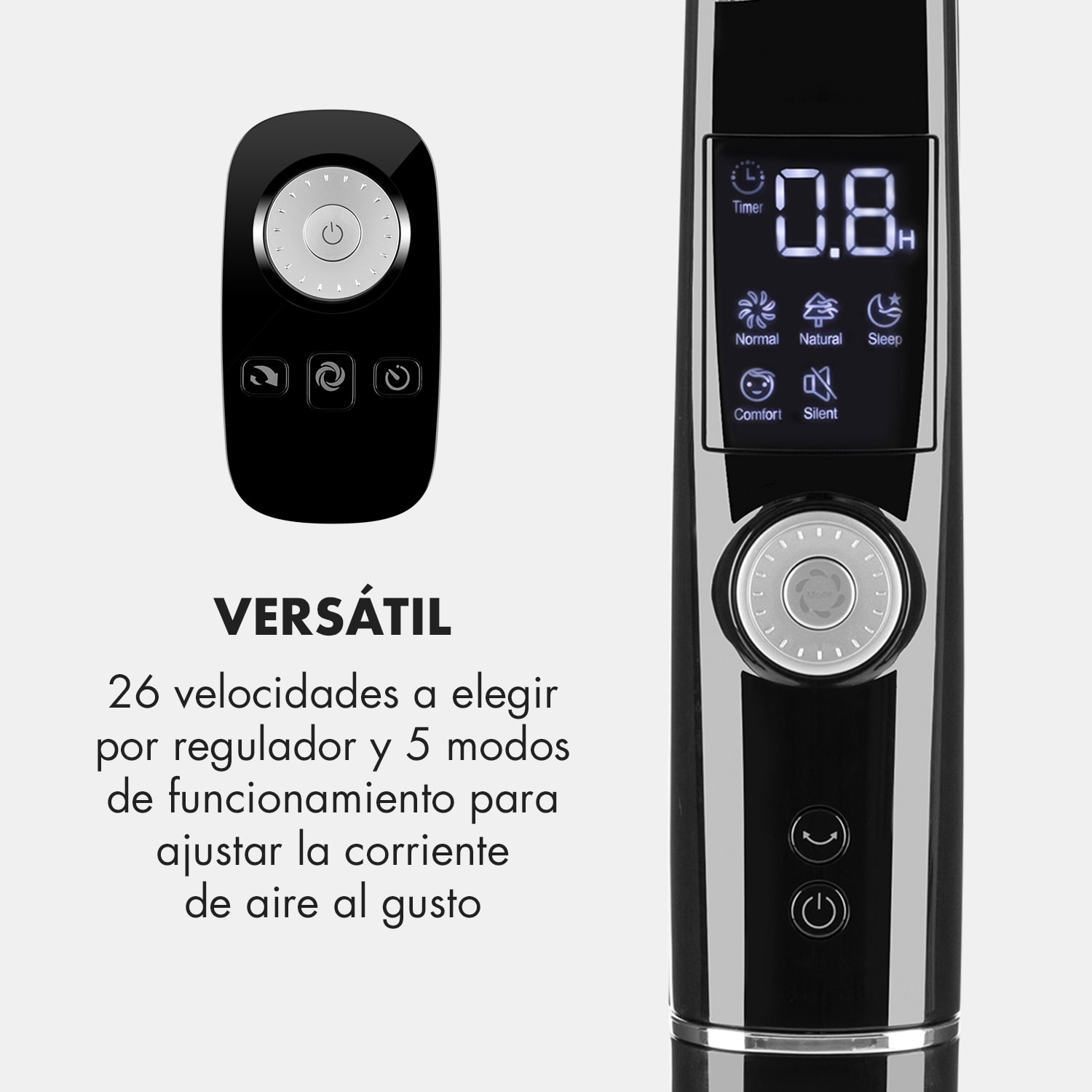 Silent Storm Ventilador de pie con rotor de 5 aspas de 16" (41cm) 32 dB min. 25,8W Negro Negro