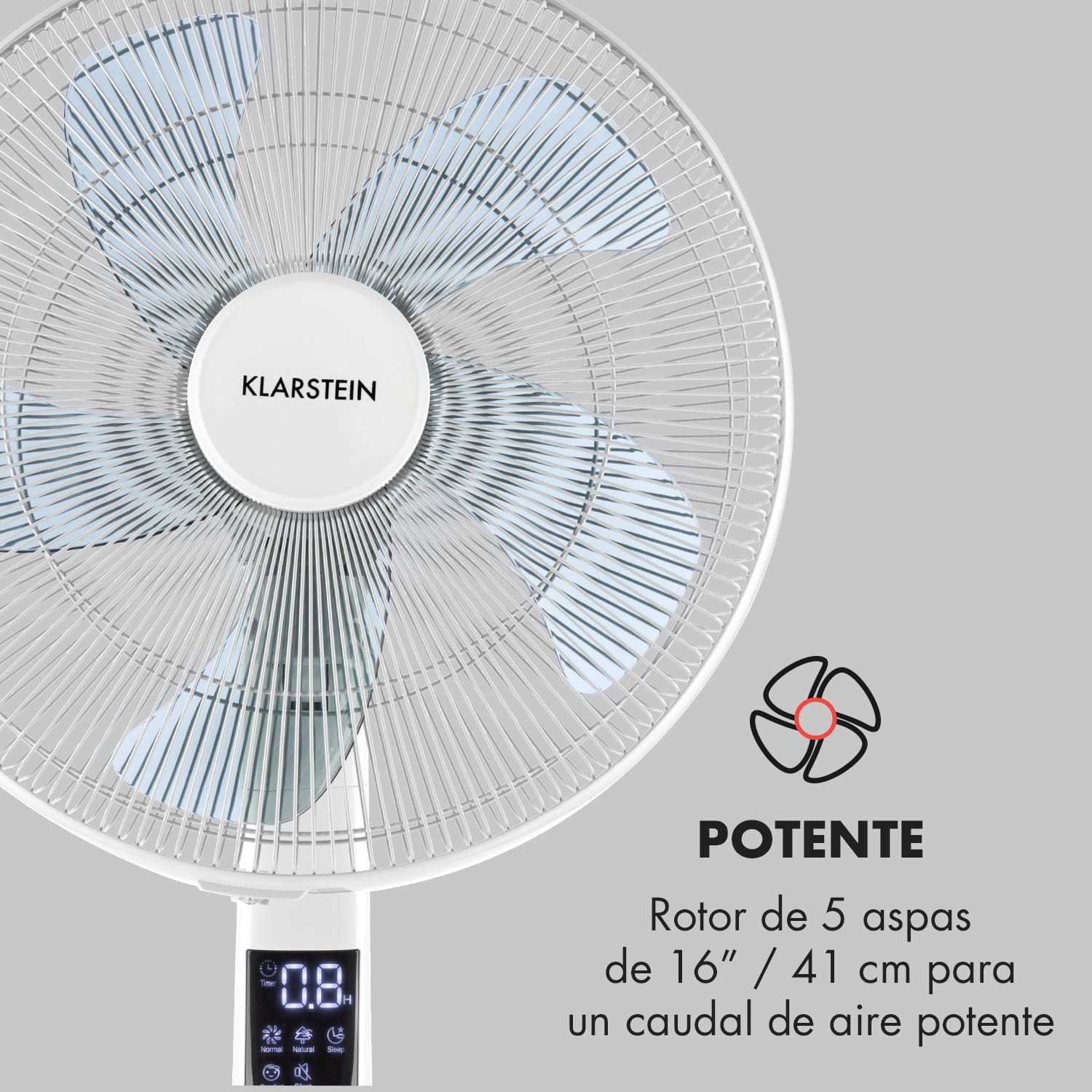 Silent Storm Ventilador de pie con rotor de 5 aspas de 16" (41cm) 32 dB min. 25,8W Blanco Blanco