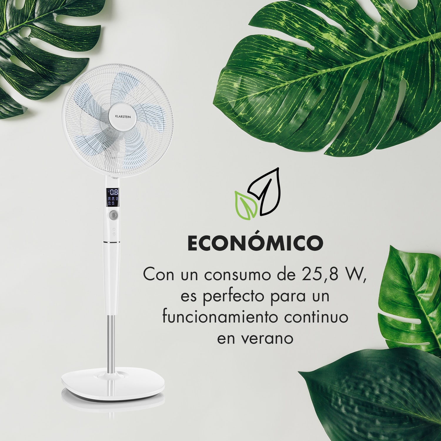 Silent Storm Ventilador de pie con rotor de 5 aspas de 16" (41cm) 32 dB min. 25,8W Blanco Blanco