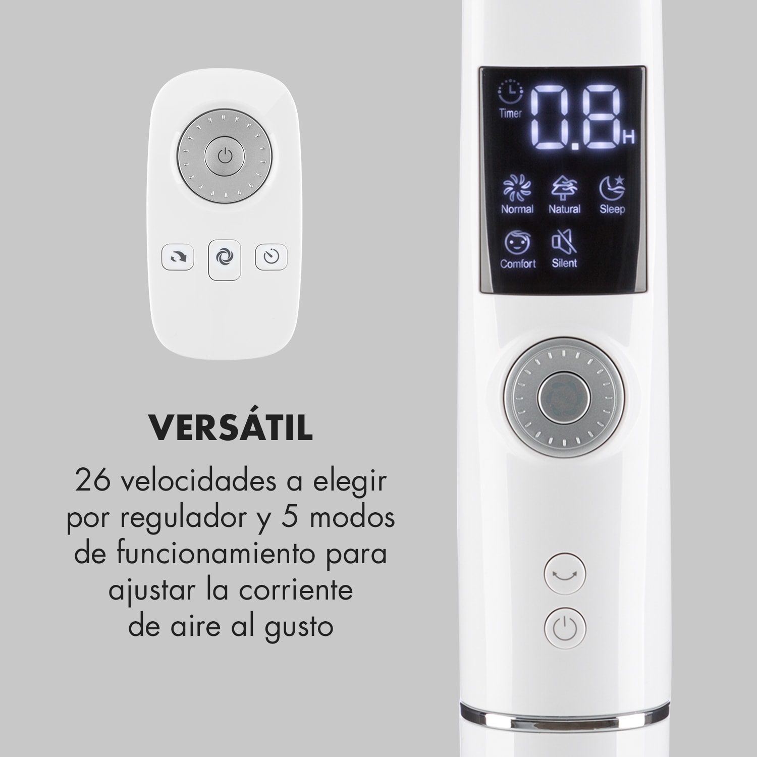 Silent Storm Ventilador de pie con rotor de 5 aspas de 16" (41cm) 32 dB min. 25,8W Blanco Blanco