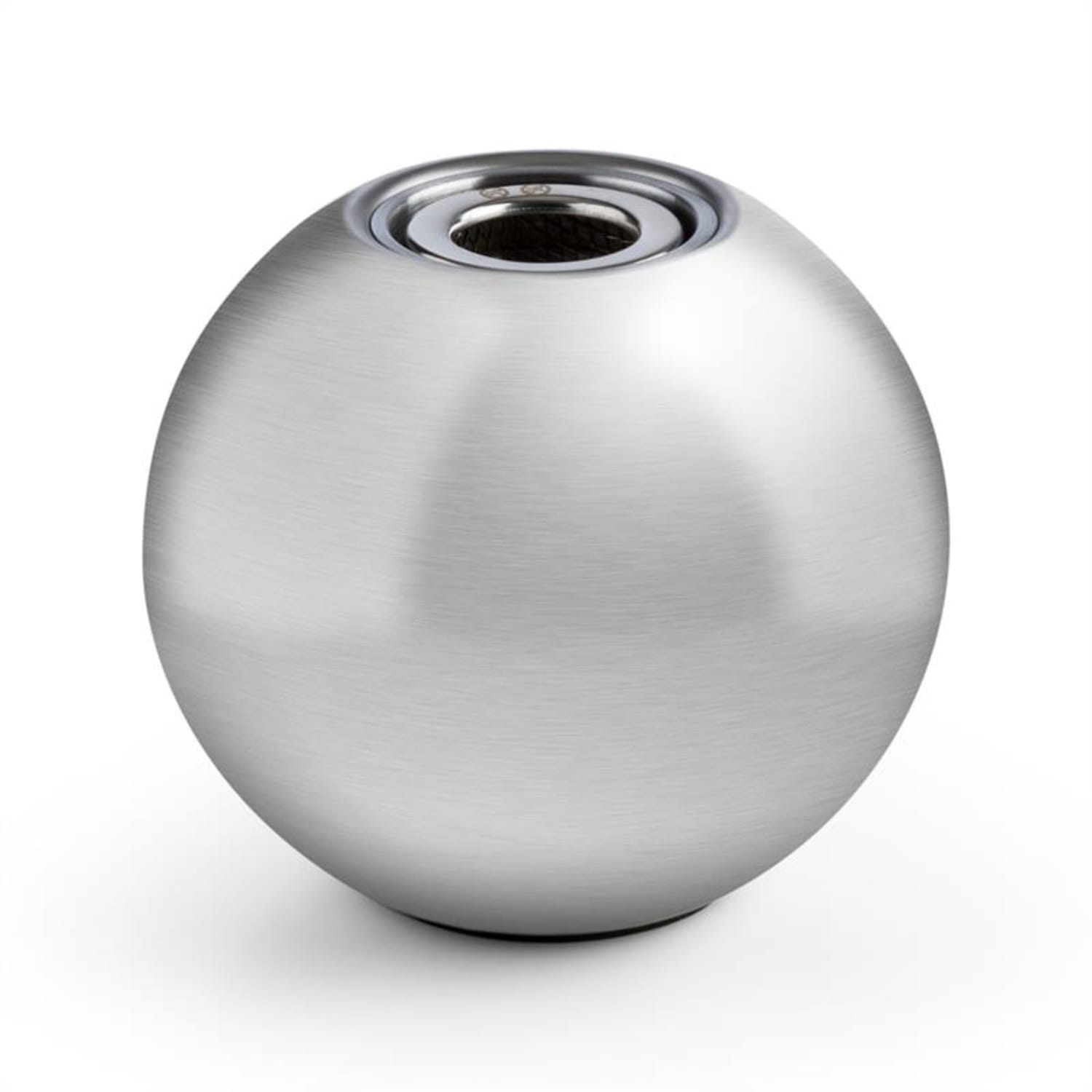 Supernova, kula płomienia, kulista lampa stołowa, stal nierdzewna, bioetanol, srebro 