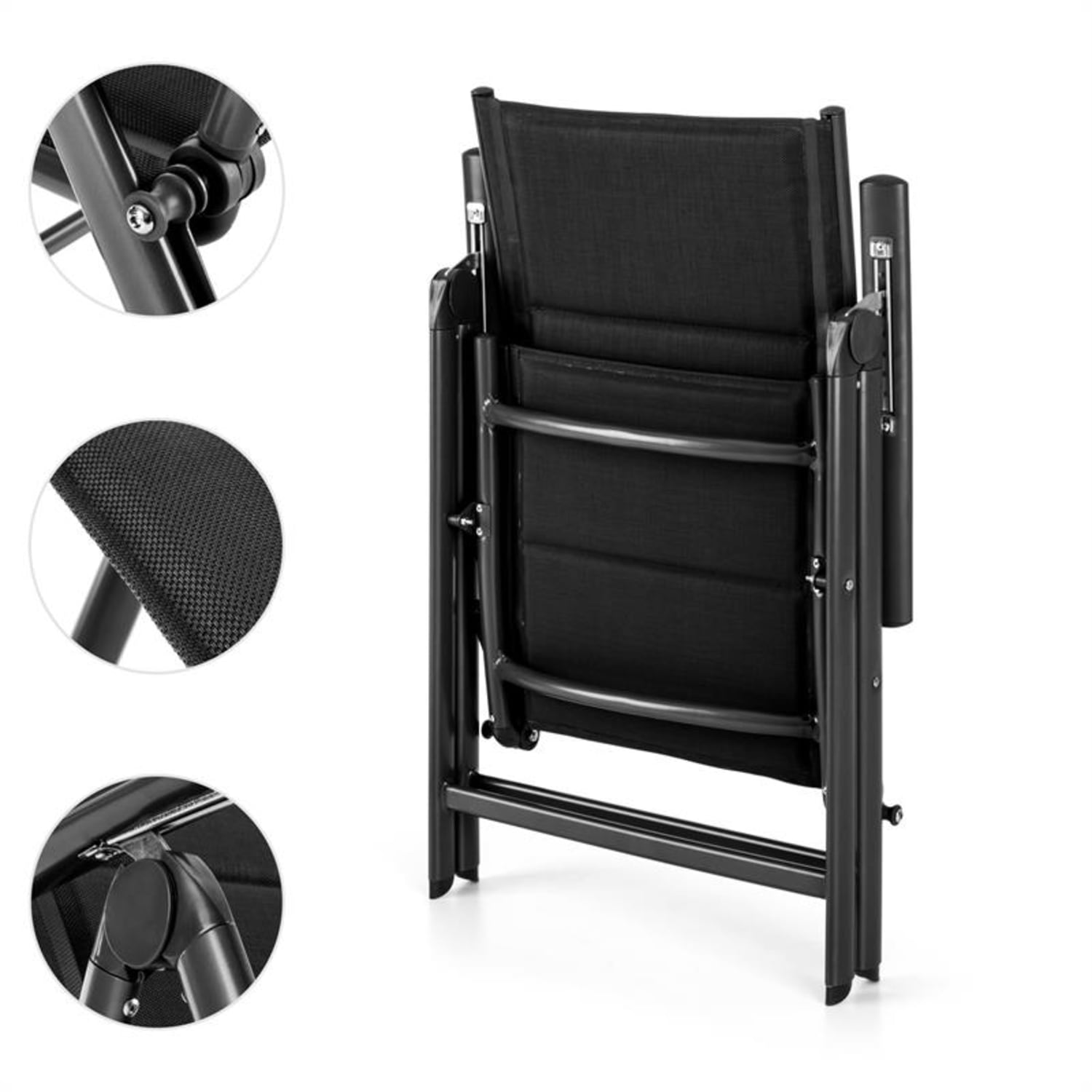 Stylo Noble Grey Silla plegable de jardín aluminio negro 