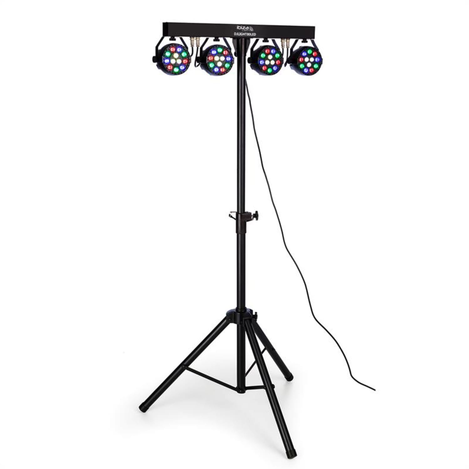 DJLIGHT80LED, állvány négy 1 W-tos RGBW LED PAR reflektorral 