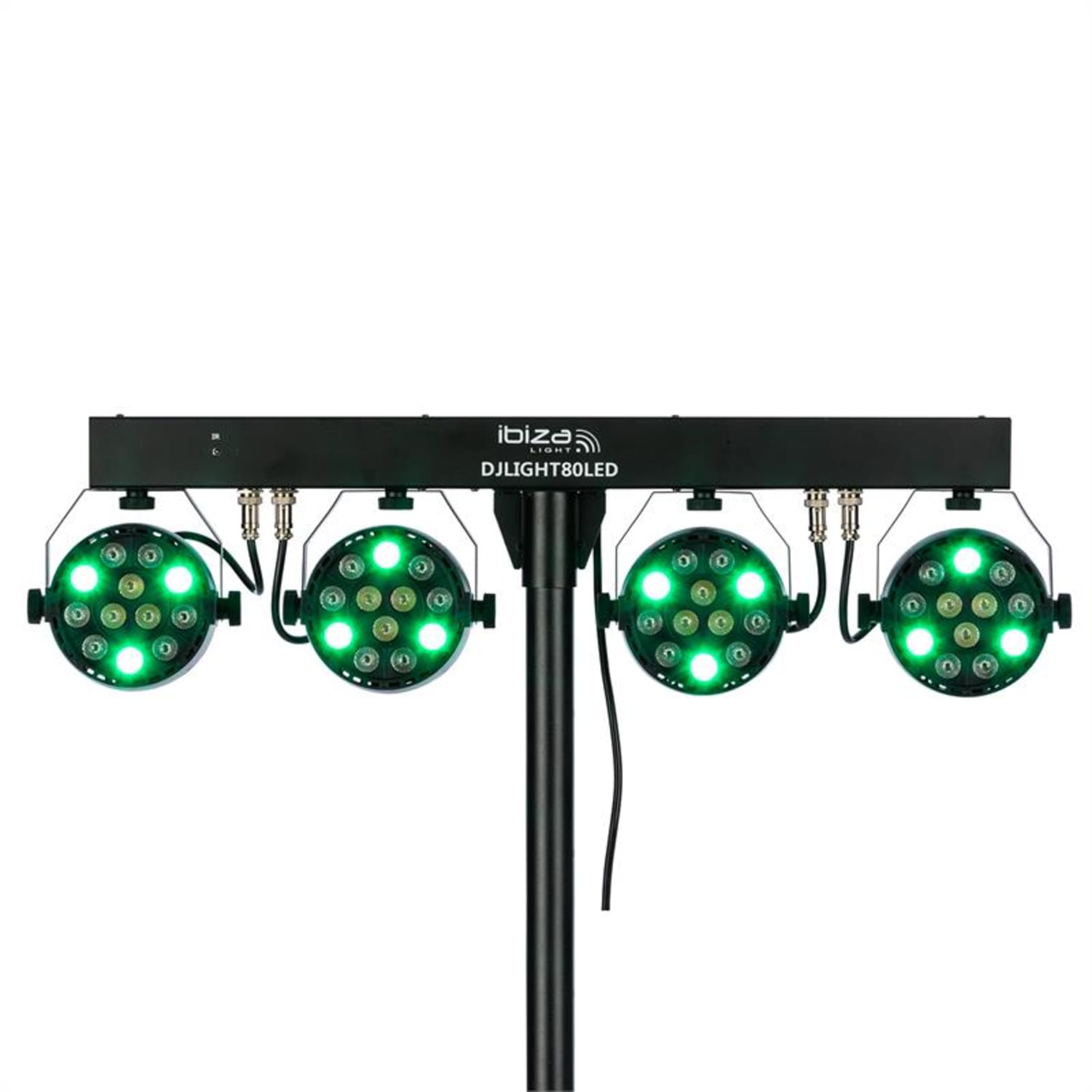 DJLIGHT80LED, állvány négy 1 W-tos RGBW LED PAR reflektorral 