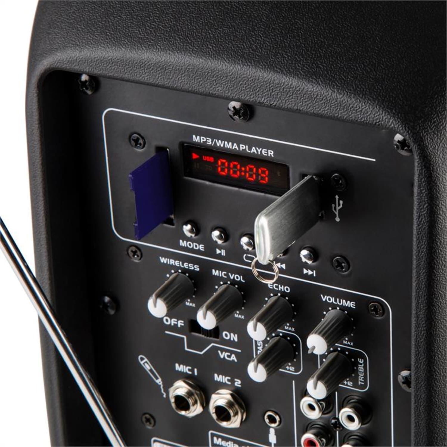 Hybrid8VHF-BT, 300 W, aktív PA hangfal, bluetooth, USB, SD, VKV (VHF) 