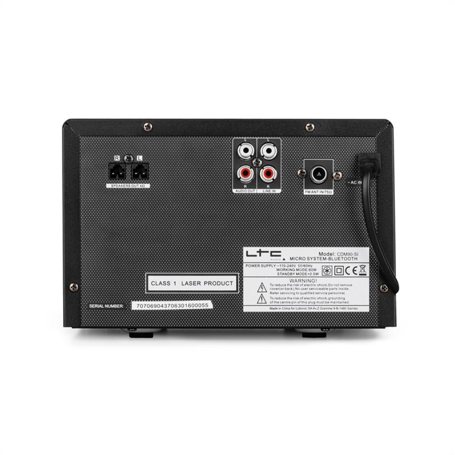 CDM90-BL, srebrna, mikro HiFi stereo sustav, 40 W, bluetooth, USB, CD, FM/AM 