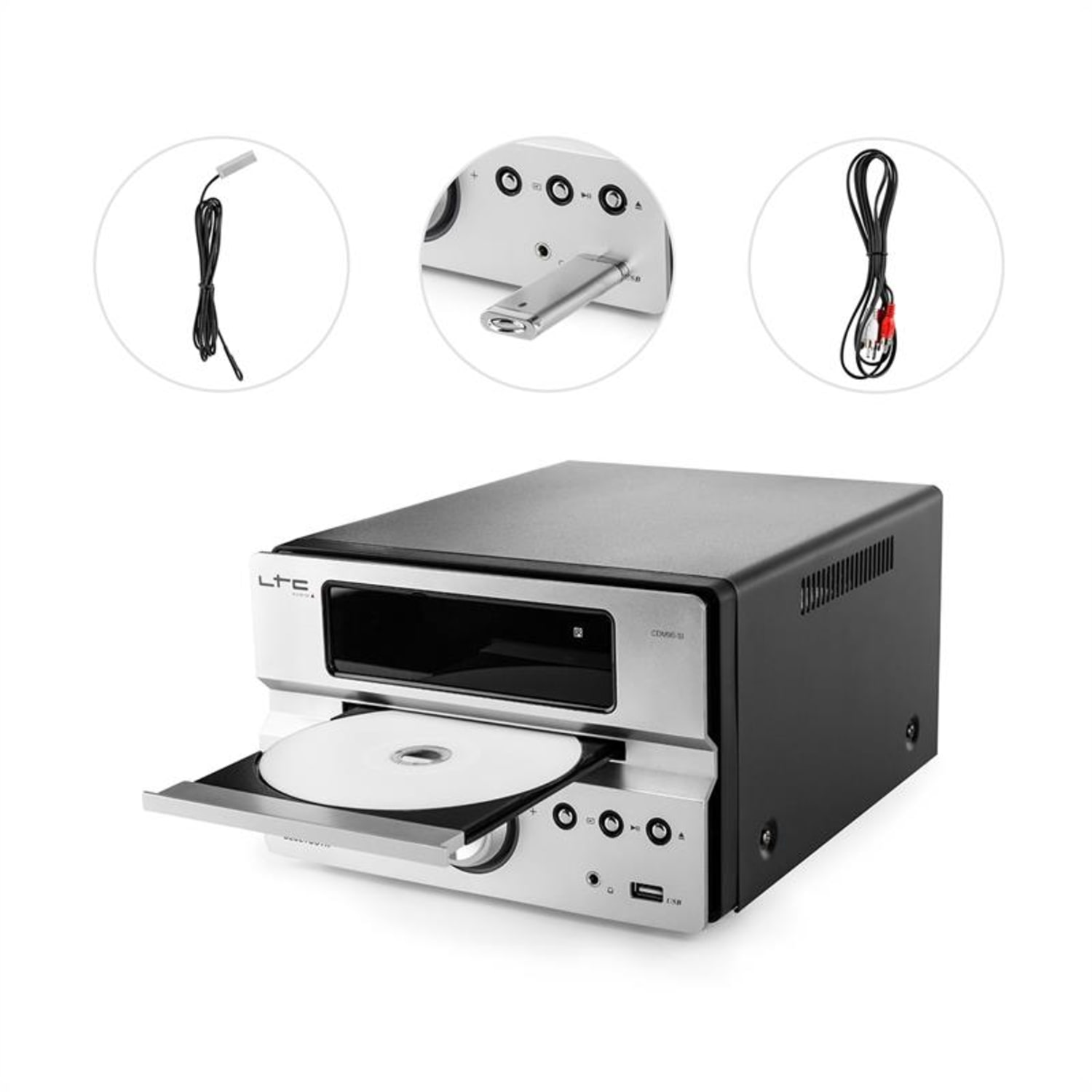 CDM90-BL, srebrna, mikro HiFi stereo sustav, 40 W, bluetooth, USB, CD, FM/AM 