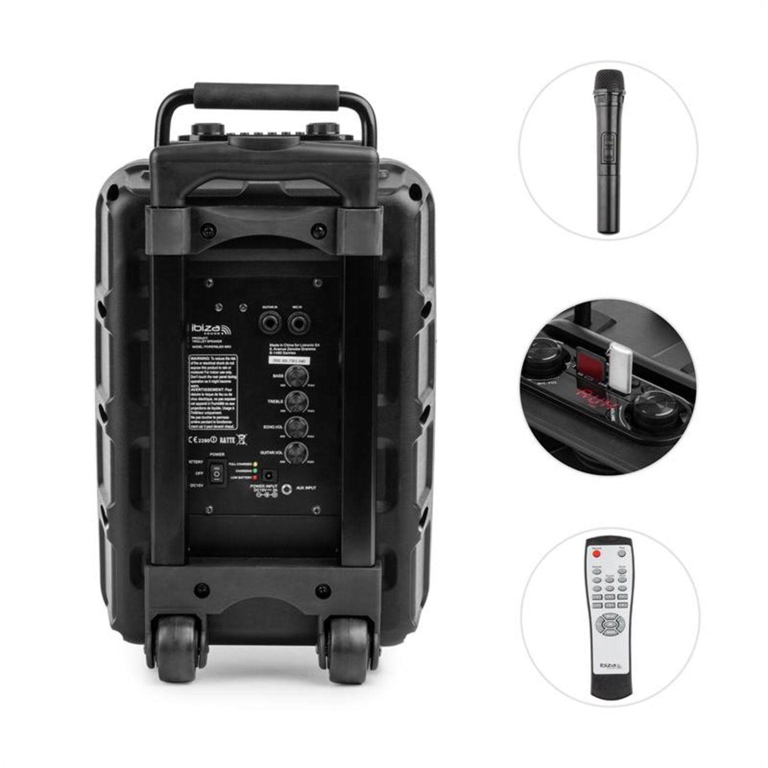 Power 8“ED-MKII, 120 W, hordozható PA hangfal, bluetooth, USB/SD, FM, akkumulátor 