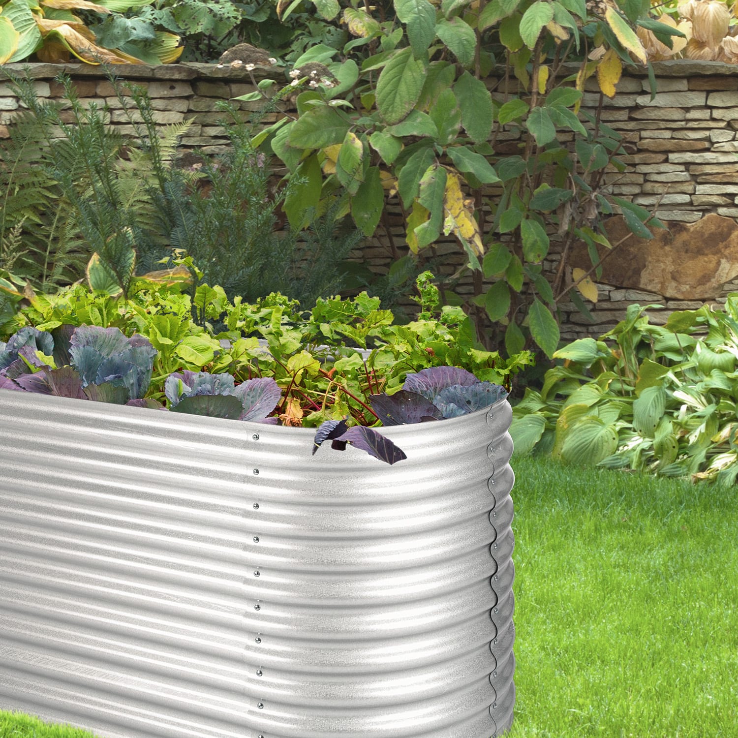 Rubal blumfeldt        Rondabox 200x100x80 cm Hochbeet SilberQA 5555