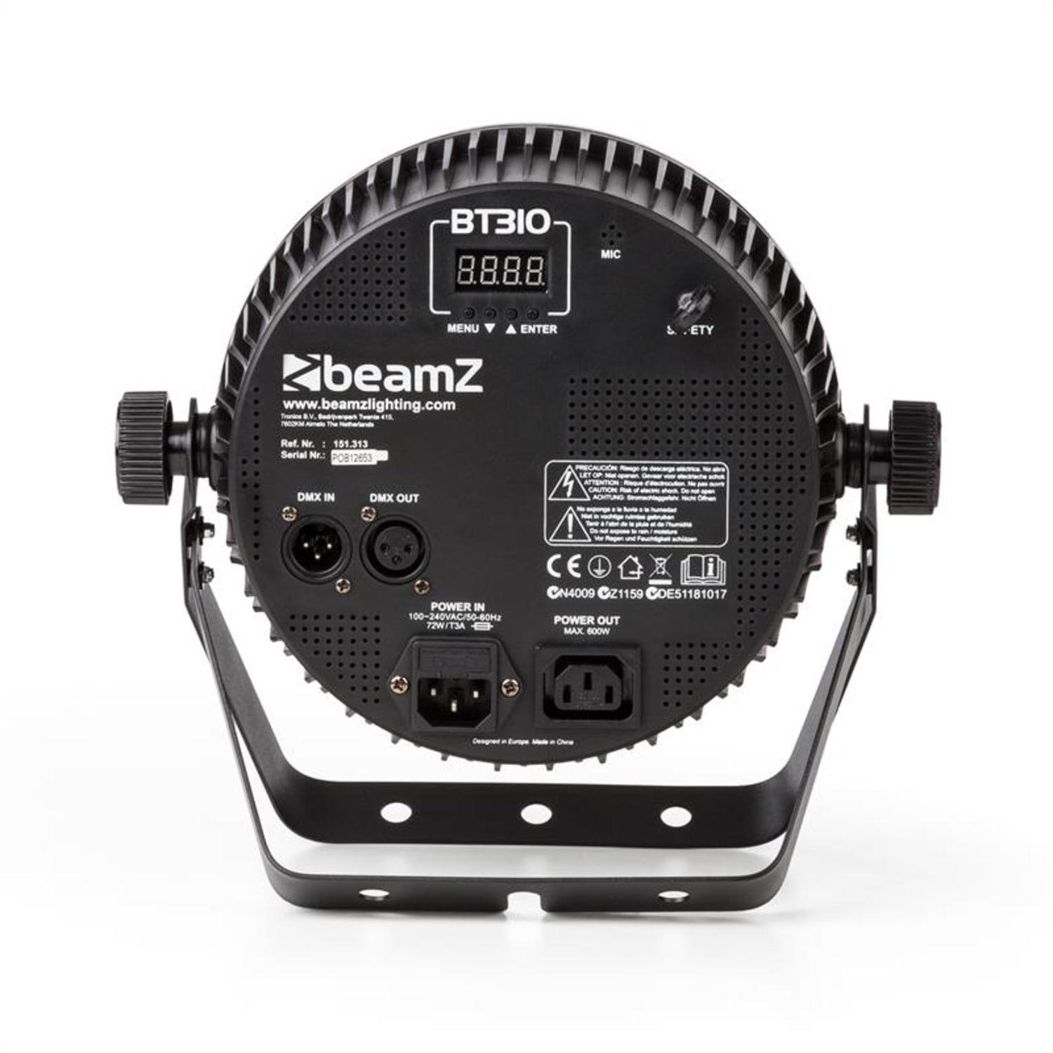 BT310, 12X6W, reflector FLATPAR, LED RGBAW 4 în 1, DMX, telecomandă IR 