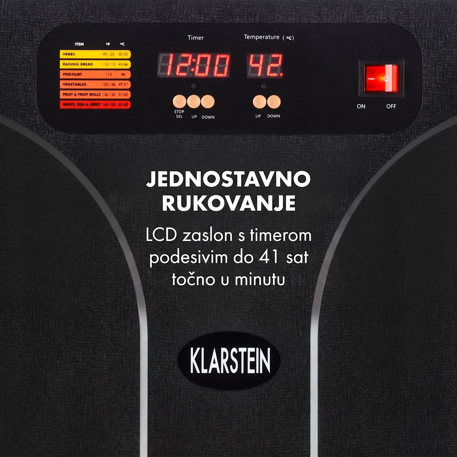 Fruit Jerky 14, crni, 1000 W, automat za sušenje, 14 katova od nehrđajućeg čelika 14 faza