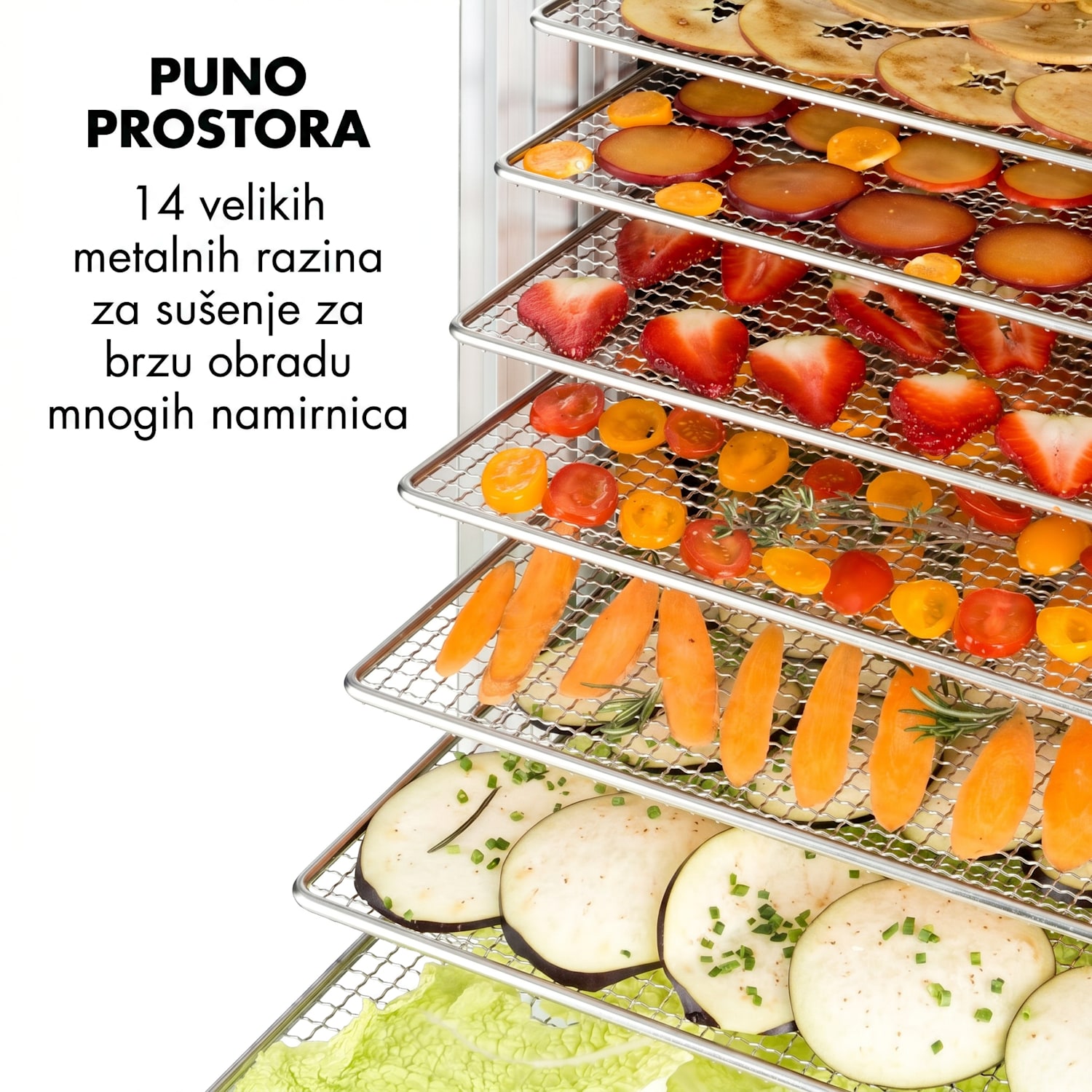 Fruit Jerky 14, crni, 1000 W, automat za sušenje, 14 katova od nehrđajućeg čelika 14 faza