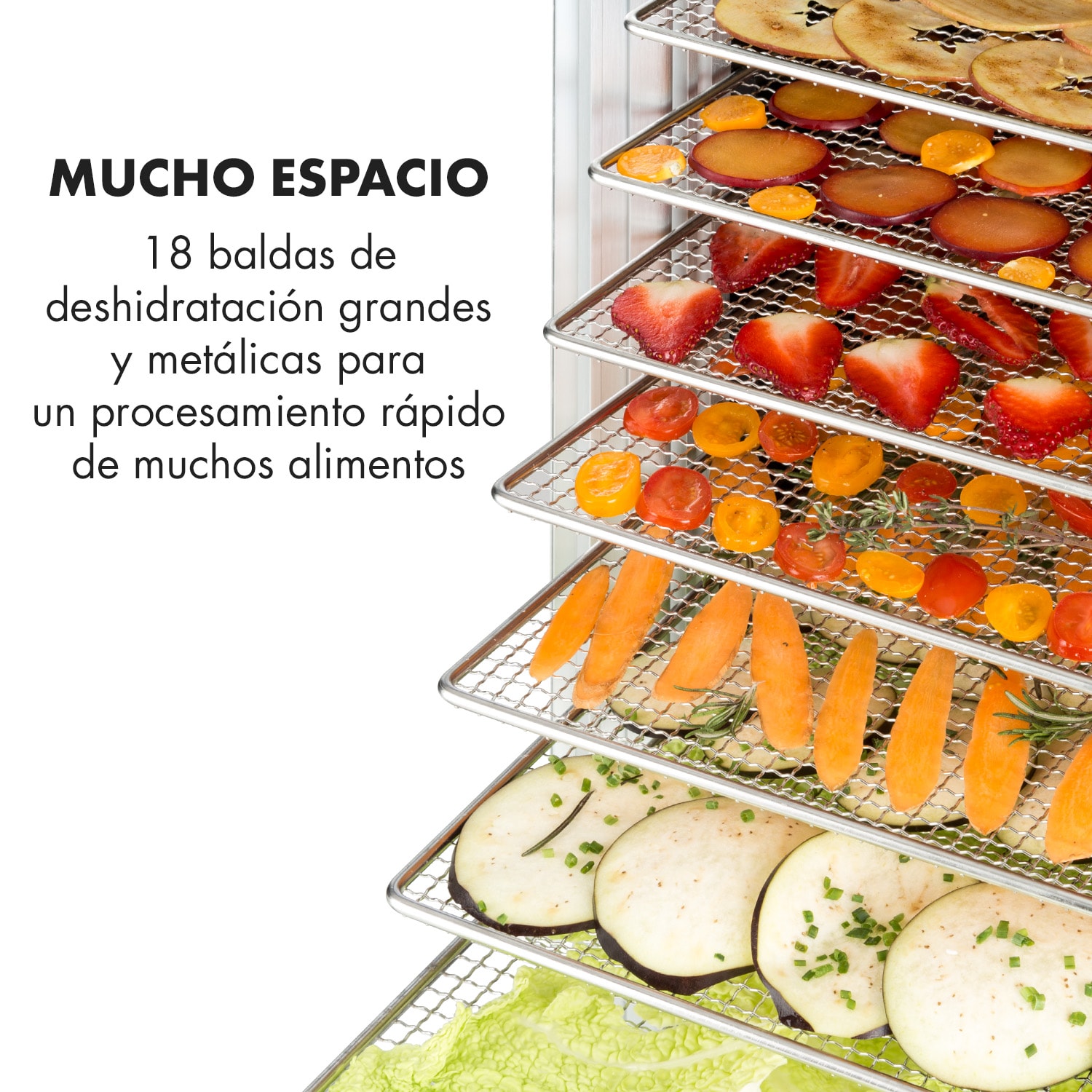 Fruit Jerky 18 Deshidratador de alimentos 1000W 30-70 °C 18 bandejas Temporizador Pantalla LCD 18 bandejas