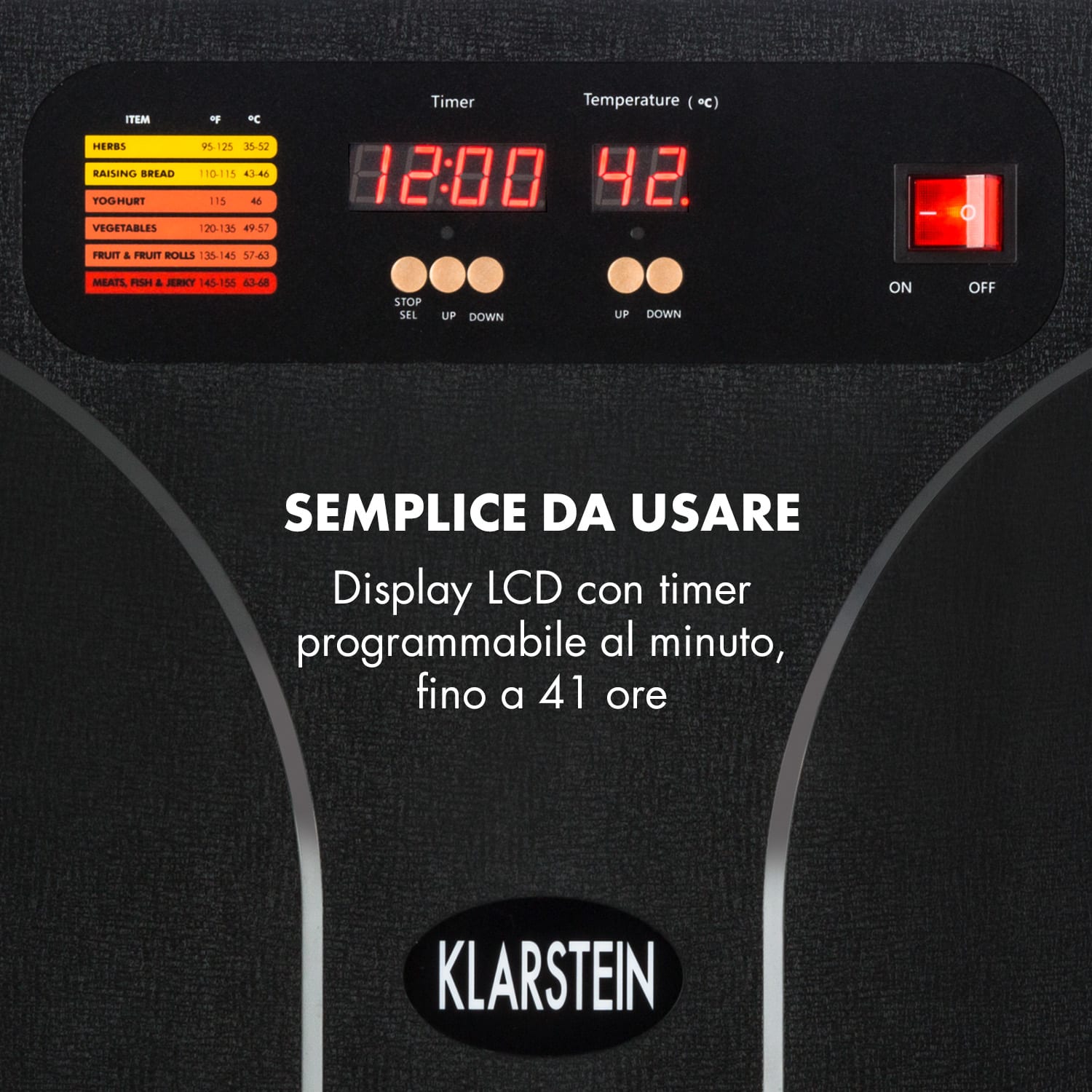 Fruit Jerky 18 - Essiccatore, 1000W, 30-70 °C, 18 ripiani, timer, schermo LCD 18 scomparti