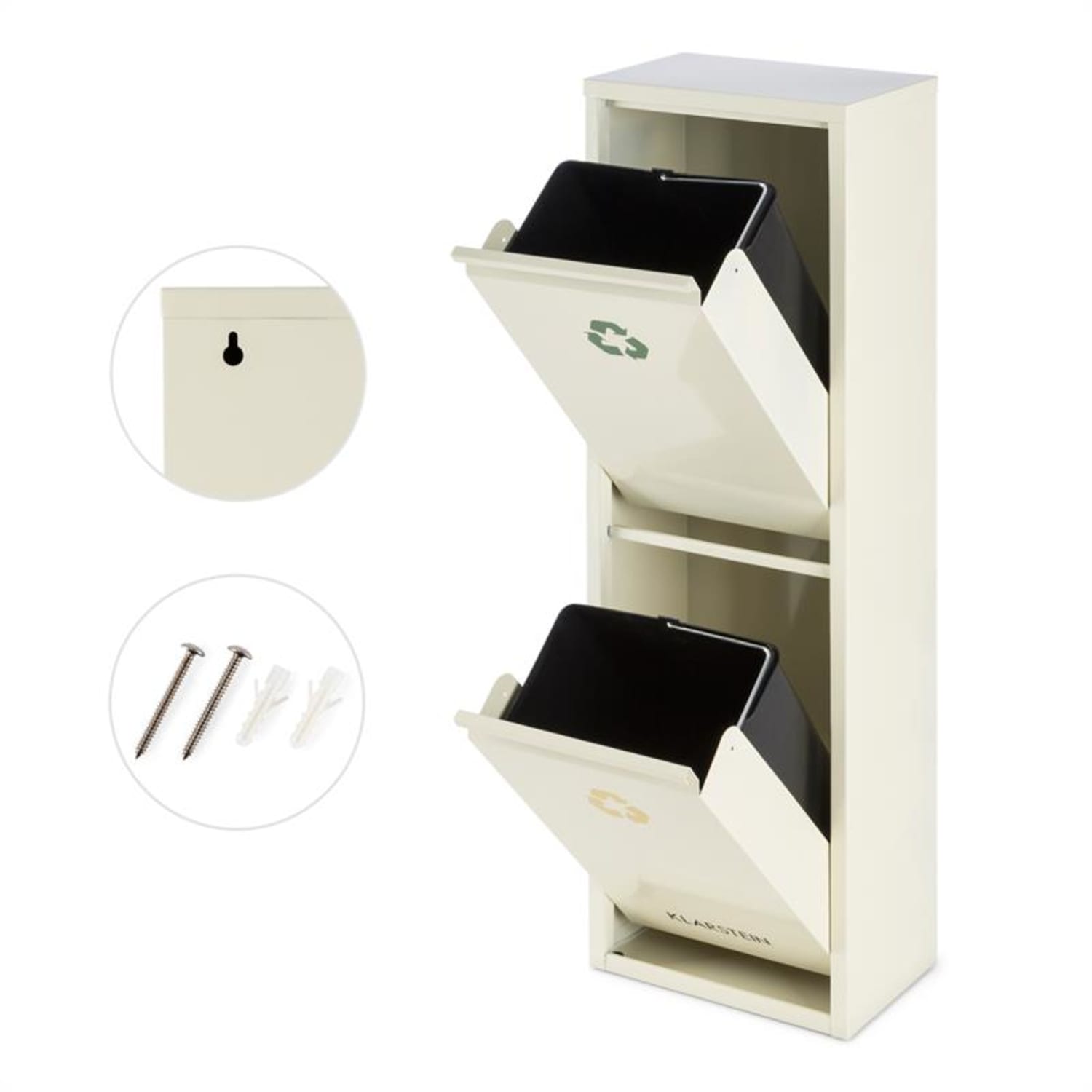 Ordnungshütter 2, 30 l, krémově-béžový, box na tříděný odpad, 2x 15 l 30 litrů | Krémová