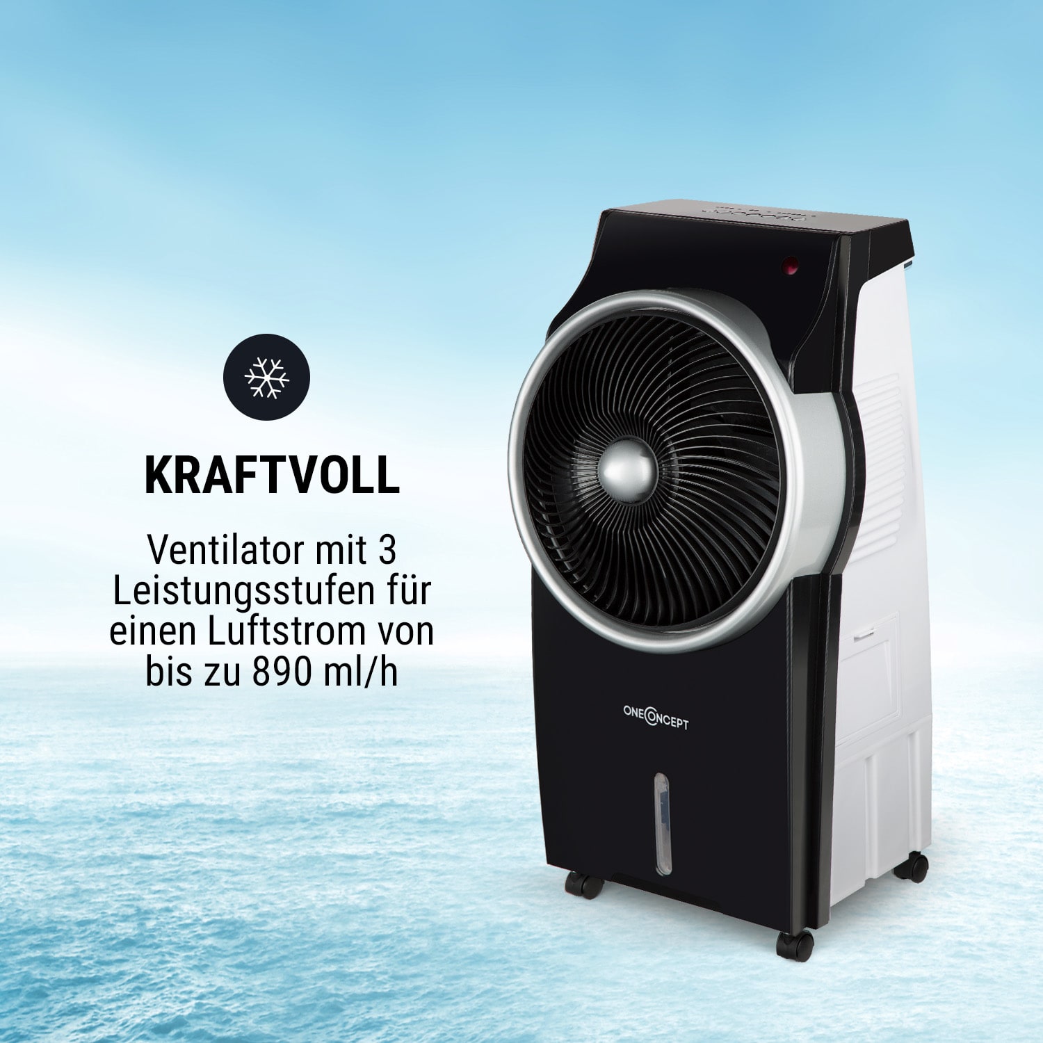 Kingcool 4-in-1 Luftkühler 2340 m³/h 95 W 8 Liter mobil Fernbedienung 