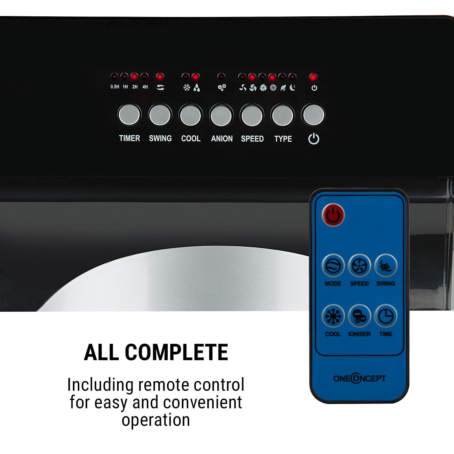 Kingcool, охладител на въздуха, климатично устройство, вентилатор йонизатор, черен/сребърен 