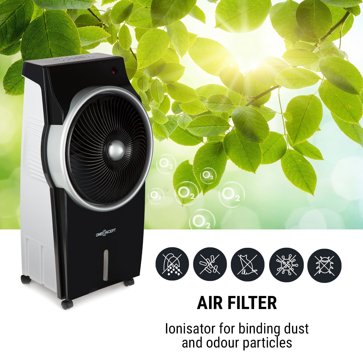 Kingcool, rashlađivač zraka, ventilator, ionizator, crno/srebrni
