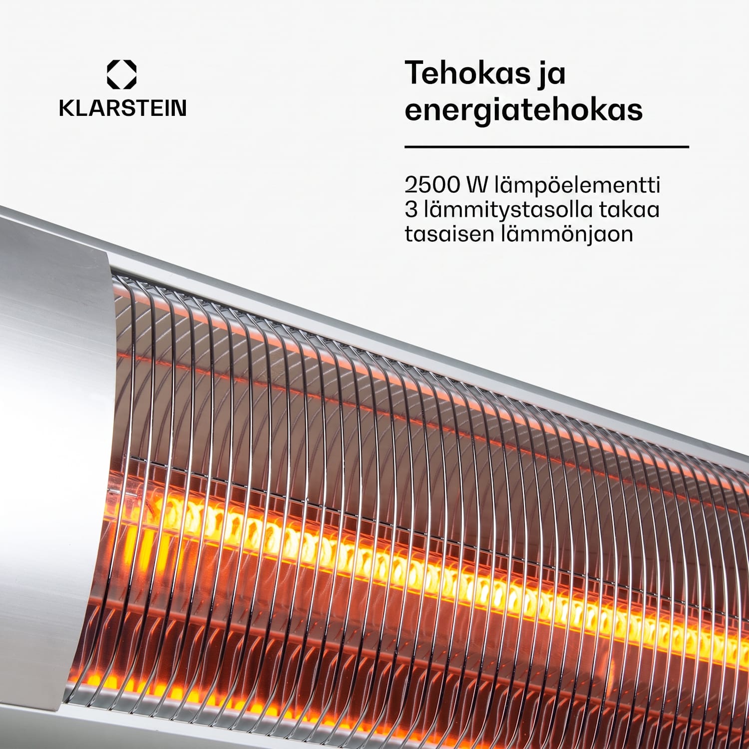 Rising Sun, lämmitin, 2500 W, IP34, korkeussäädettävä, hopeanvärinen Rising Sun