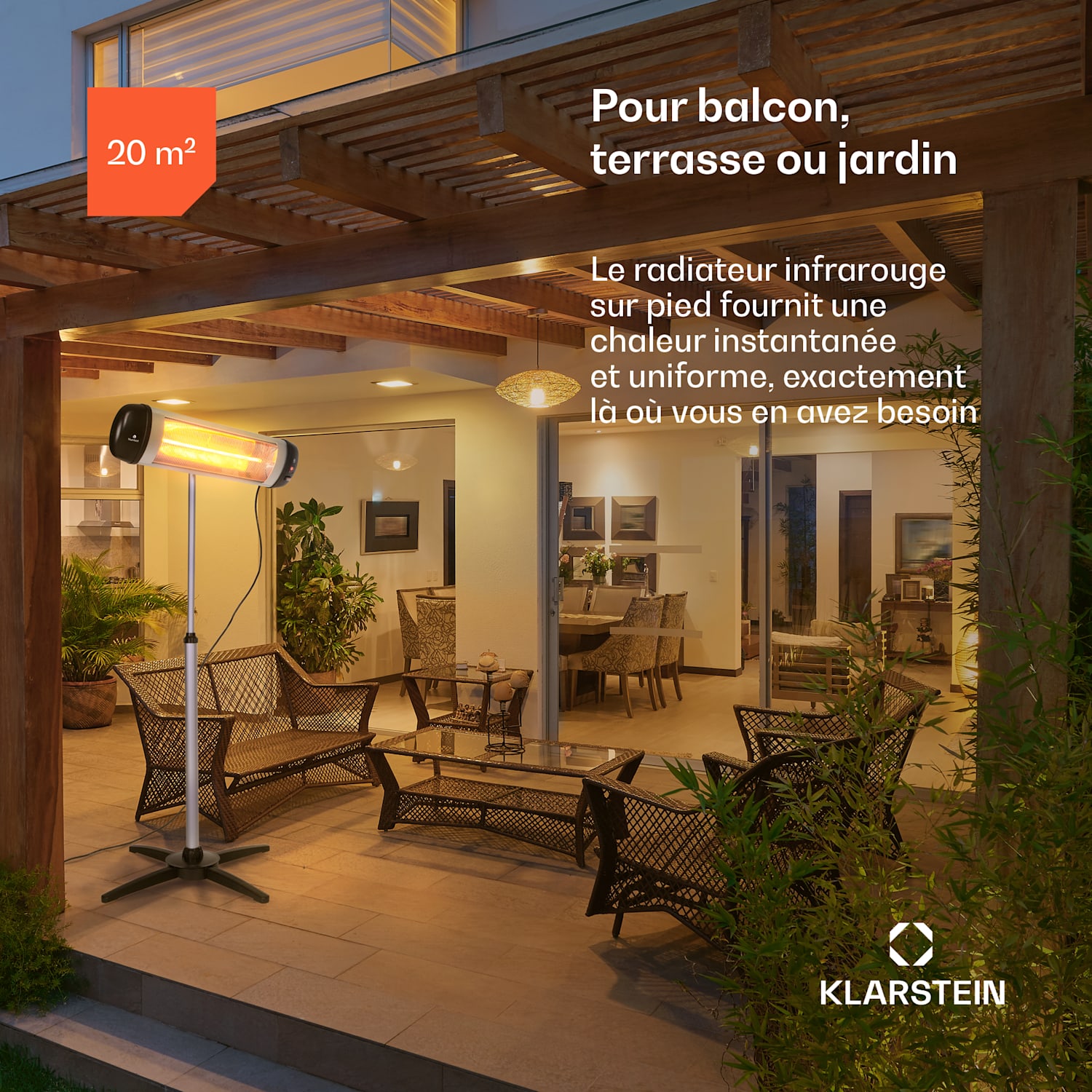 Rising Sun infrarood verwarming 850 / 1650 / 2500 W aluminium Rising Sun