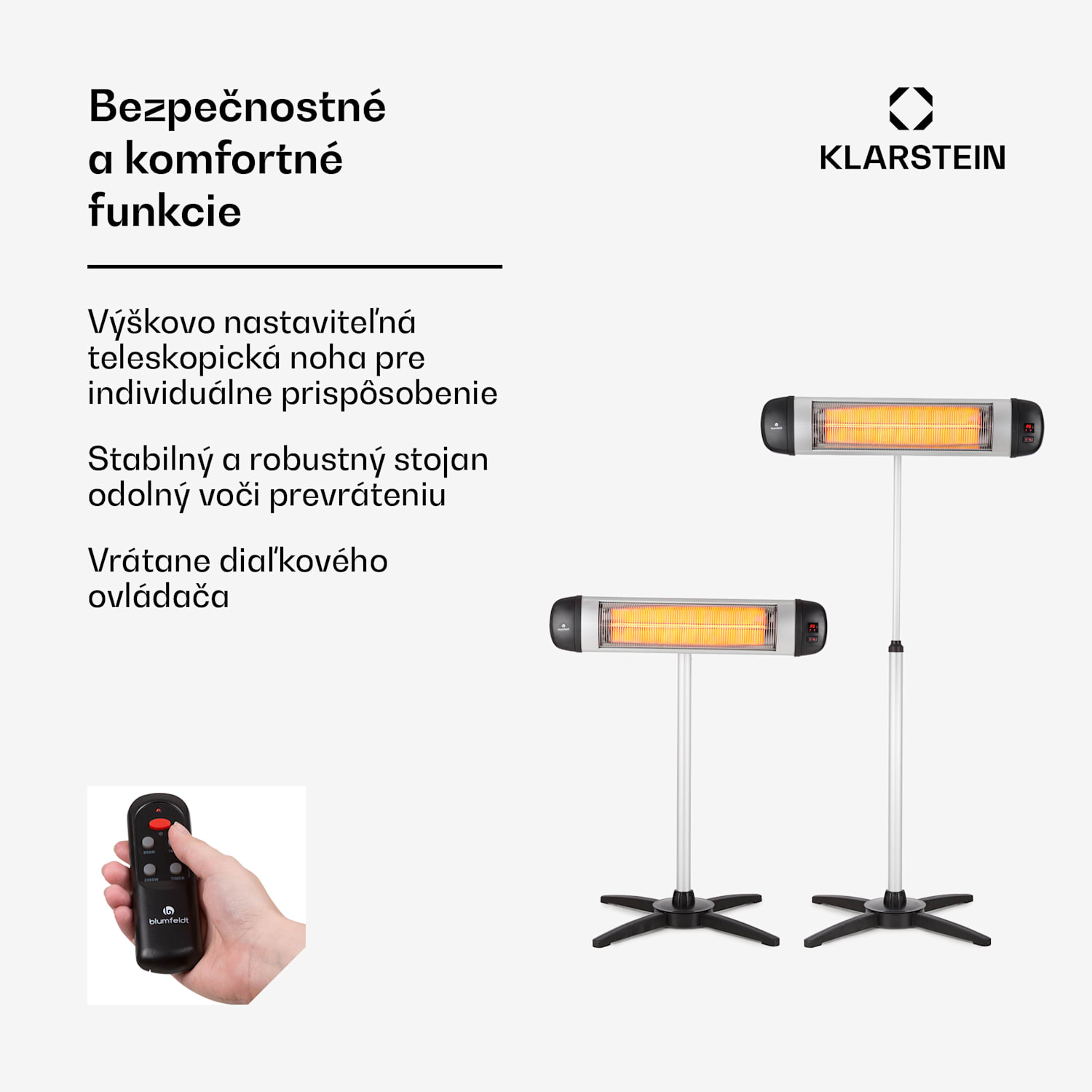 Rising Sun, infračervený ohrievač, 2500 W, výškovo nastaviteľný, hliník Vychádzajúce slnko