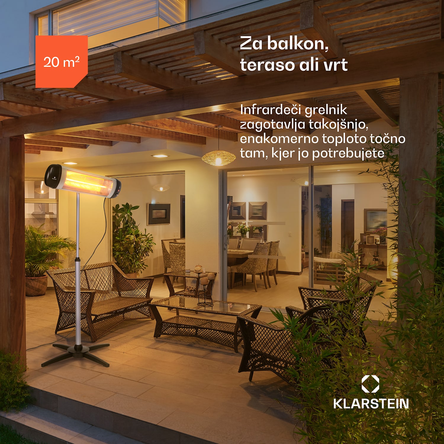 Rising Sun infrardeč grelnik 850 / 1650 / 2500 W aluminij Vzhajajoče sonce