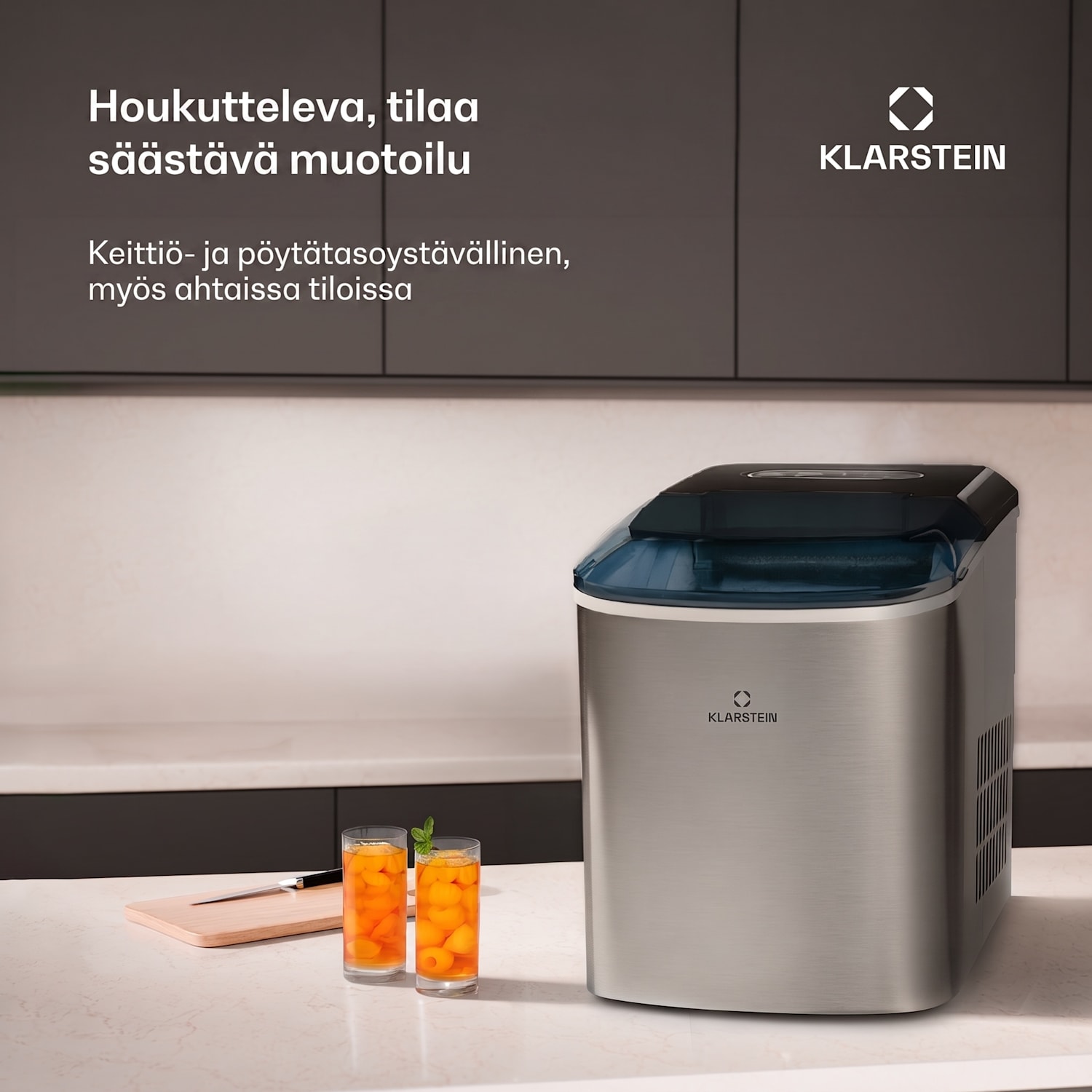 On-The-Rocks jääpalakone LED 12kg per 24t 2.1 teräs musta 