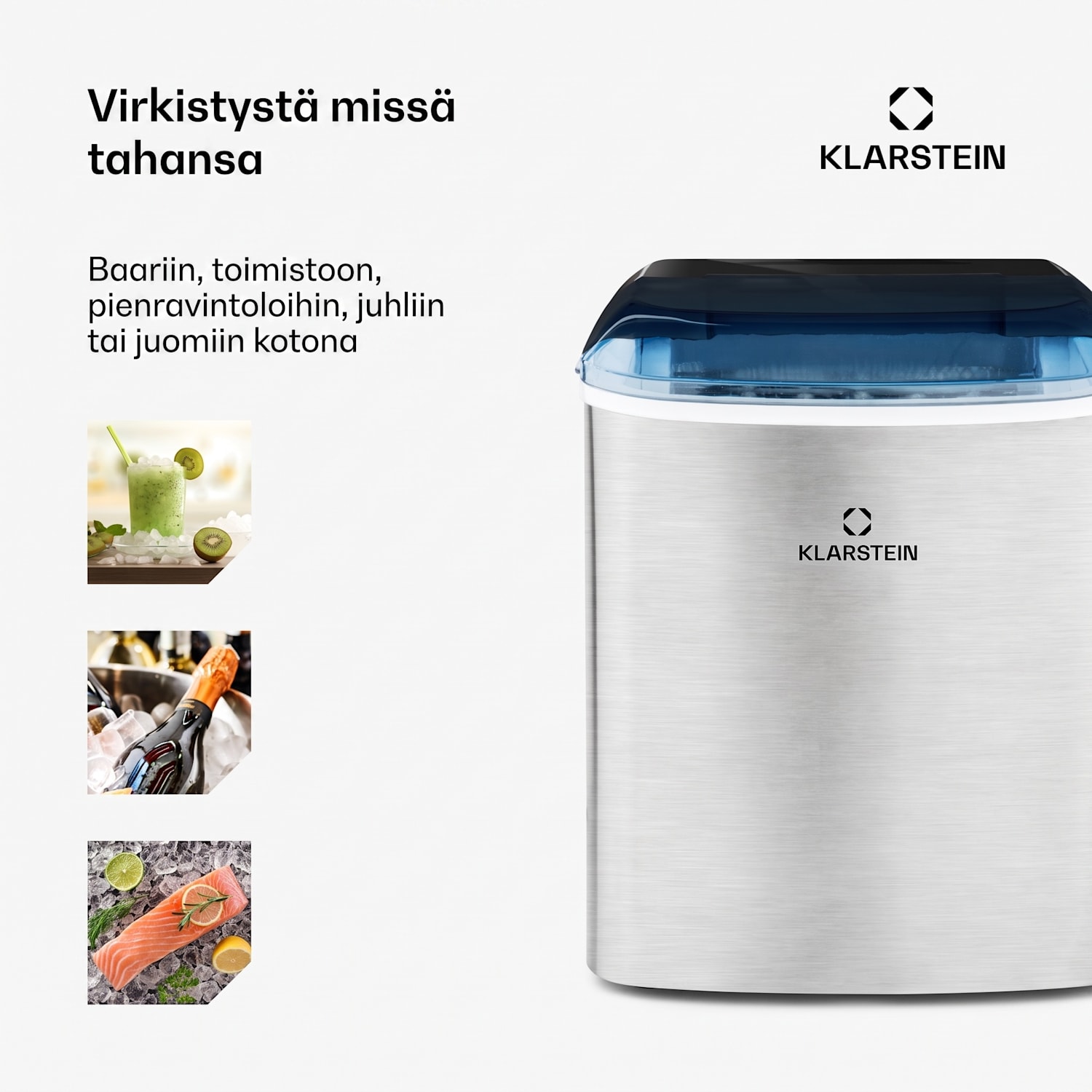 On-The-Rocks jääpalakone LED 12kg per 24t 2.1 teräs musta 