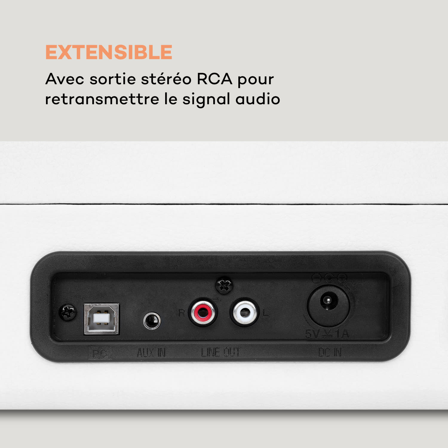 Nostalgy by auna Peggy Sue Platine vinyle rétro LP USB AUX - blanc 