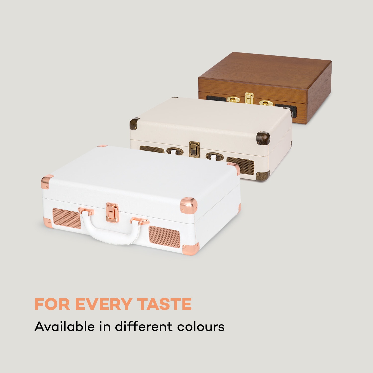 Nostalgy by auna Peggy Sue Retro Record Player LP USB AUX White / Rose Gold Look 