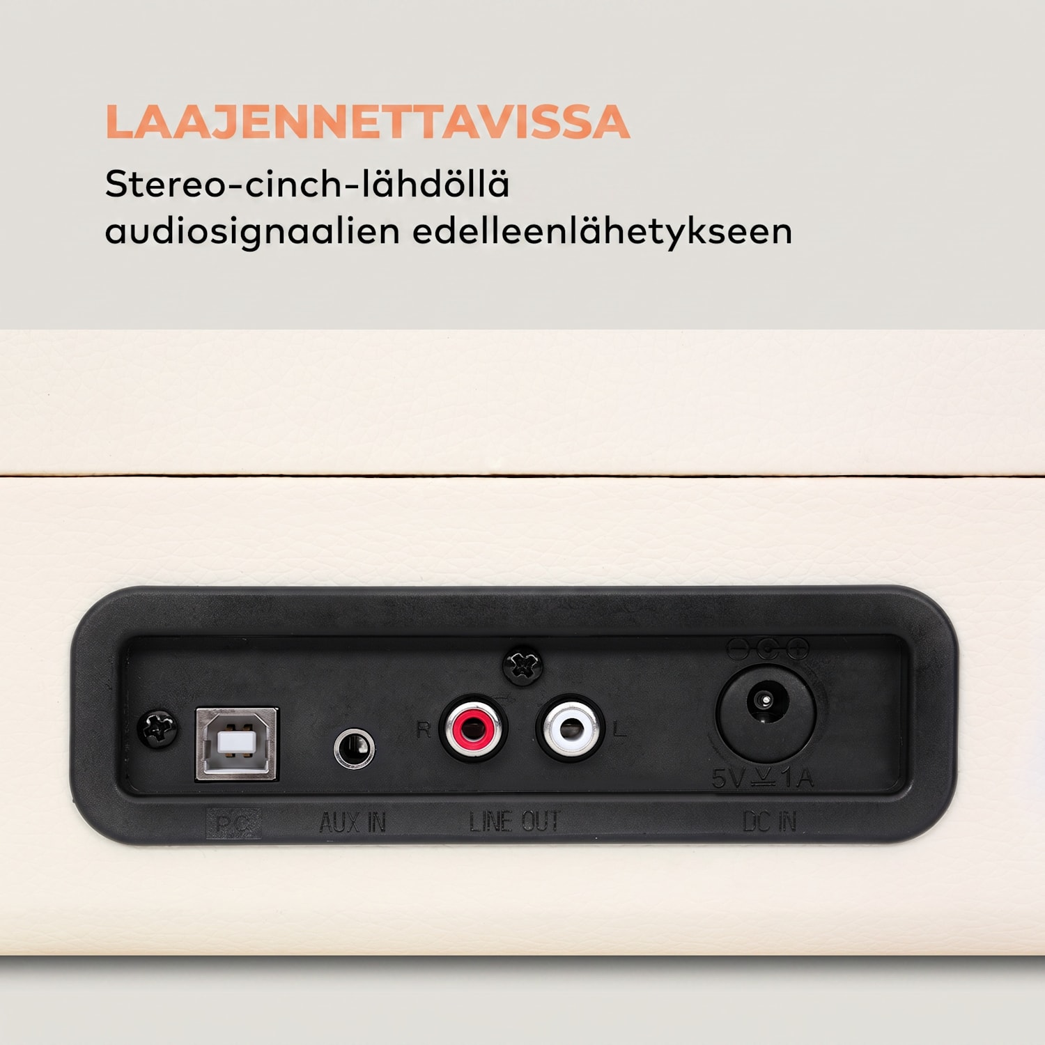 Nostalgy by auna Peggy Sue retro-levysoitin LP USB AUX kerma/messinkijäljitelmä 