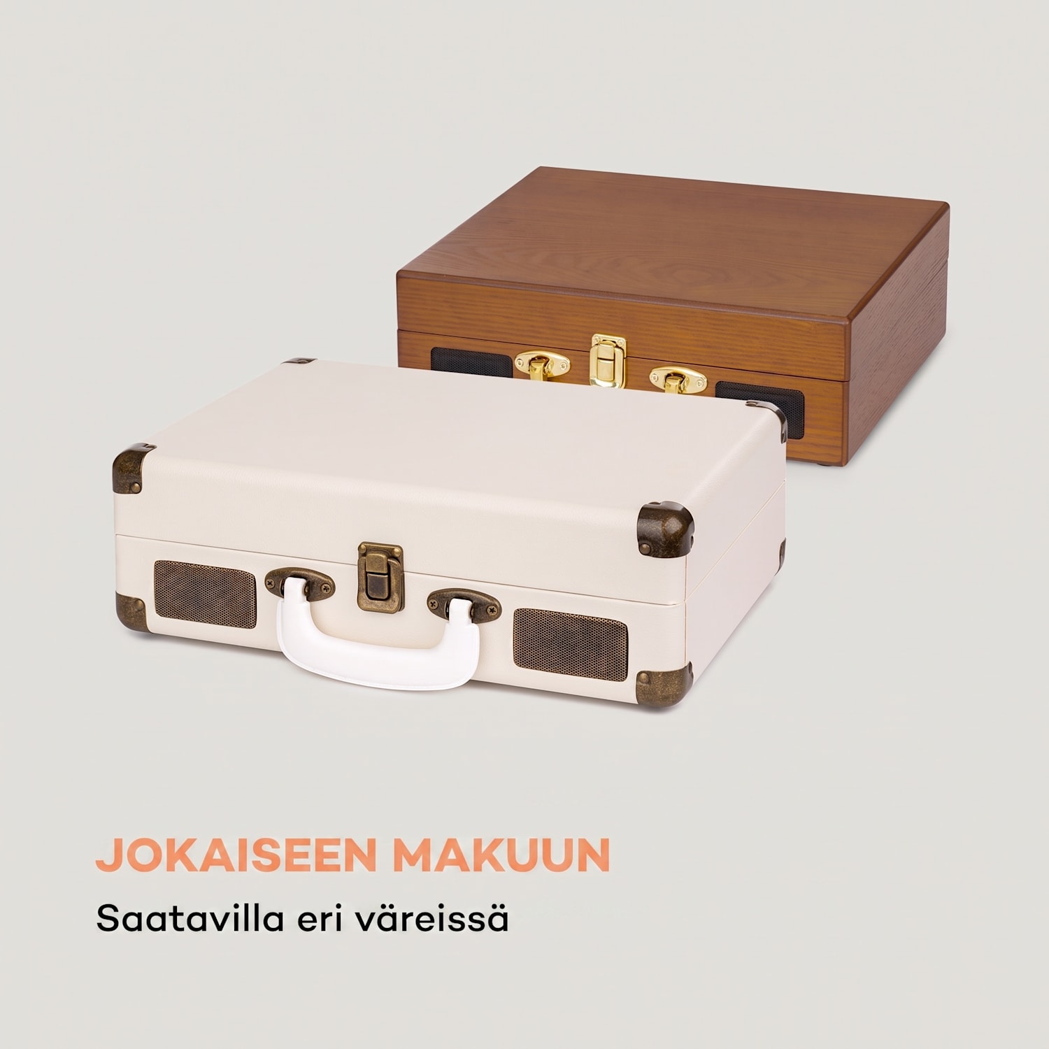 Nostalgy by auna Peggy Sue retro-levysoitin LP USB AUX kerma/messinkijäljitelmä 