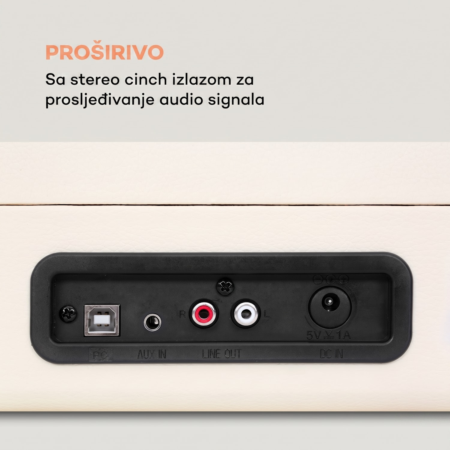 Nostalgy by auna Peggy Sue, retro gramafon, ploče, USB, AUX, krem izgled 