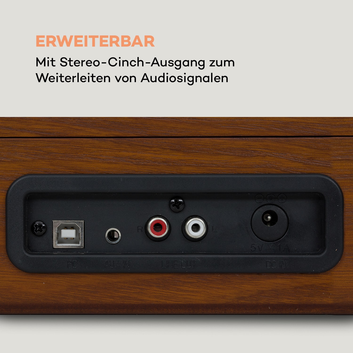 Nostalgy by auna Peggy Sue Retro-Plattenspieler LP USB AUX 