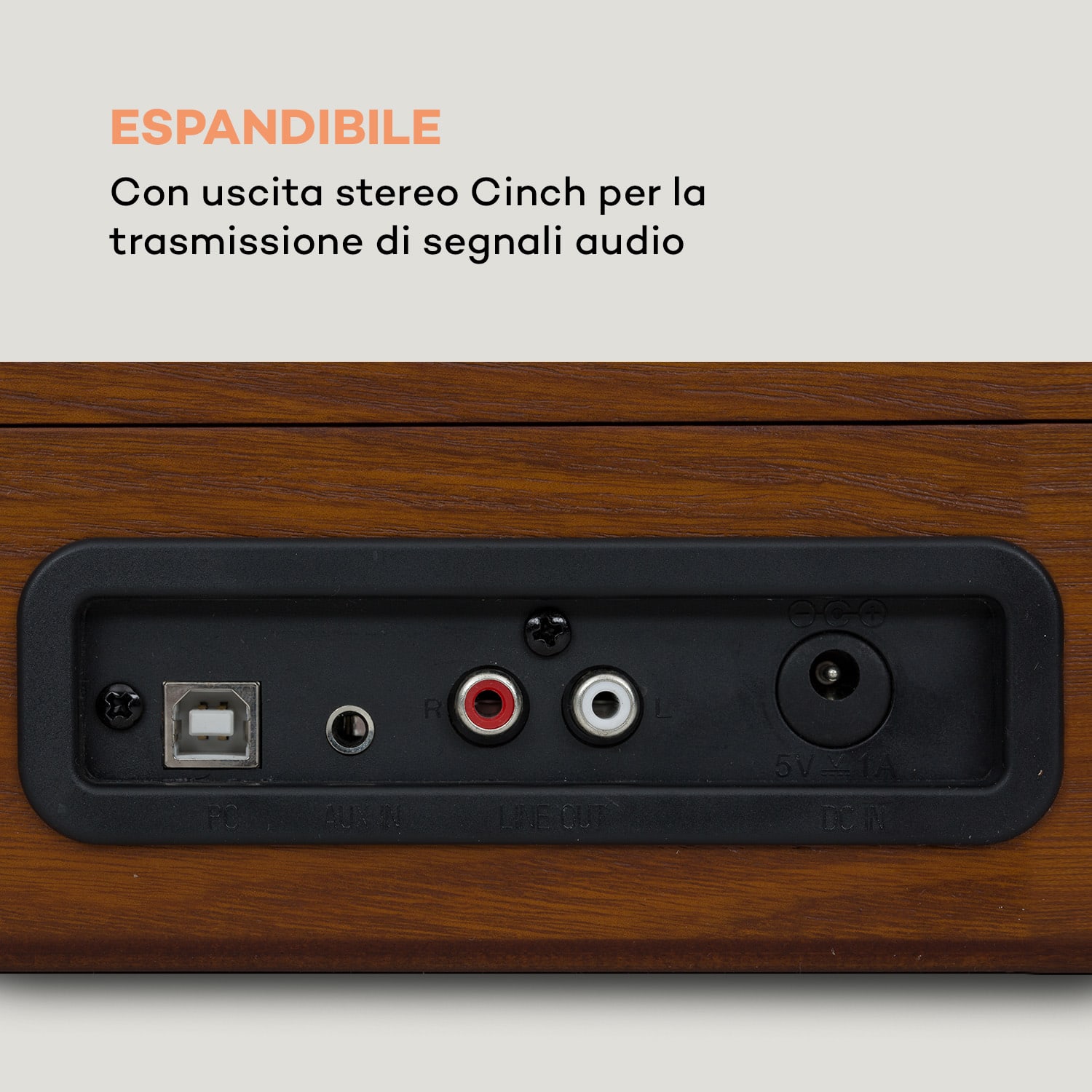 Nostalgy by Peggy Sue Giradischi Retrò LP USB AUX Legno/Dorato 