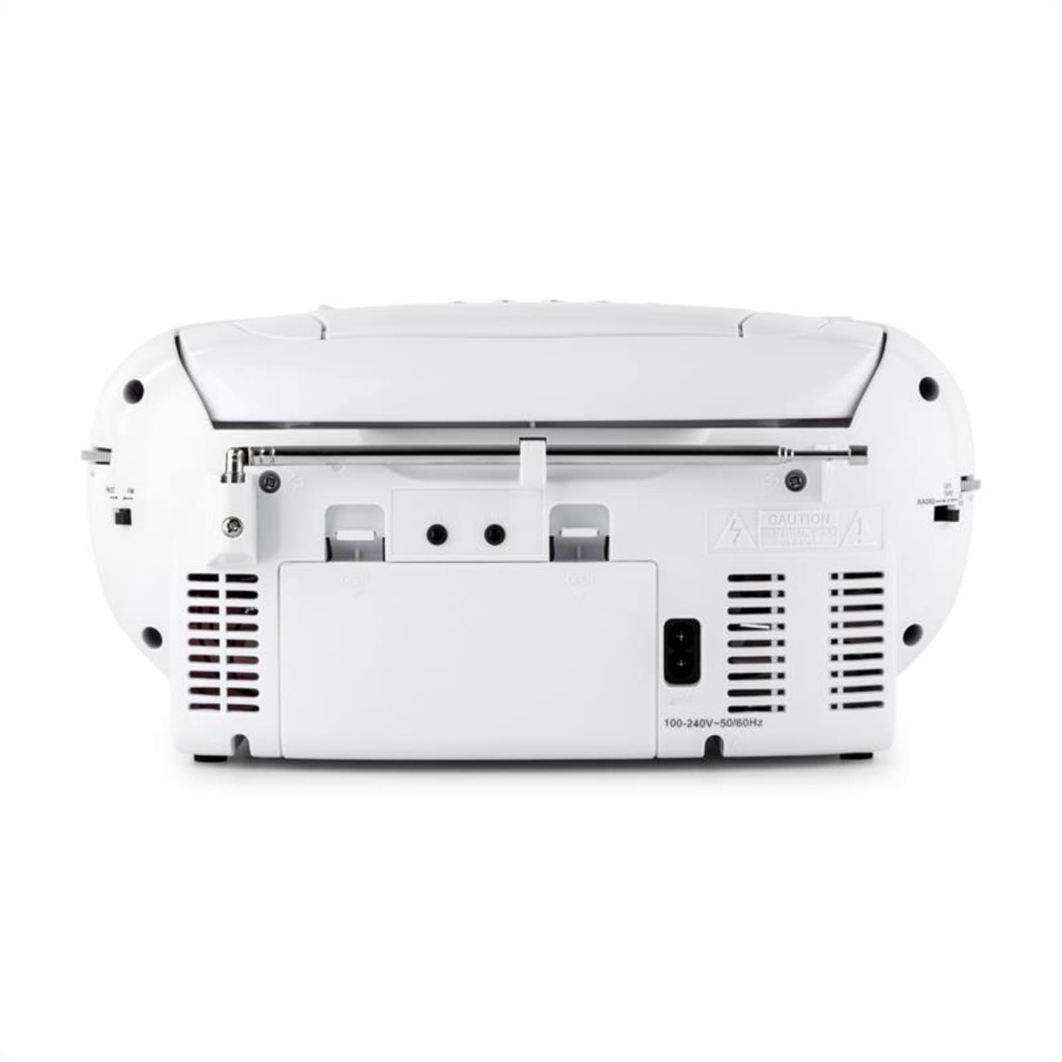 BeeBerry Boom Box Ghettoblaster Radio reproductor CD/MP3 casete blanco 