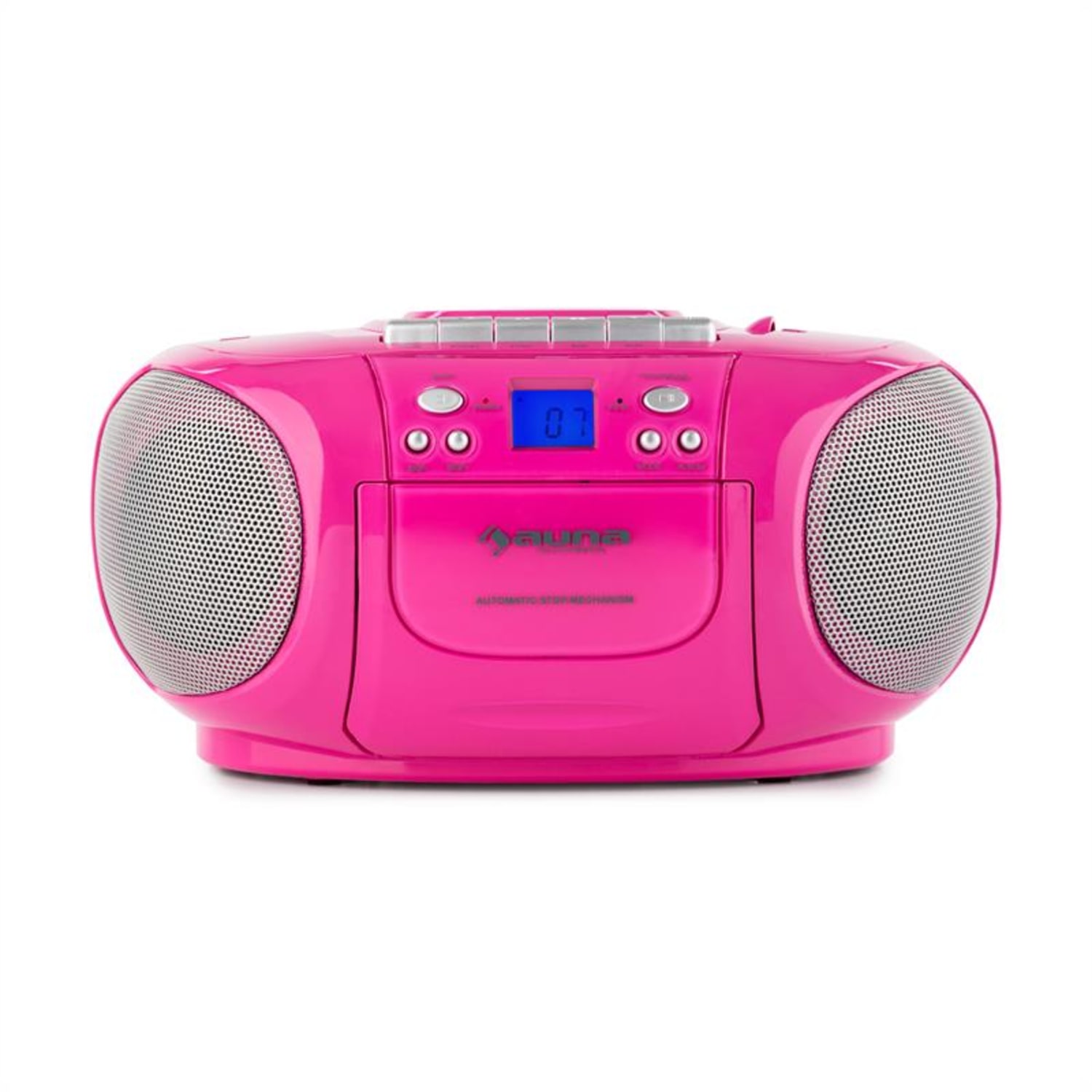 BoomGirl boombox ghettoblaster radio CD/MP3 speler cassettedeck - pink Pink