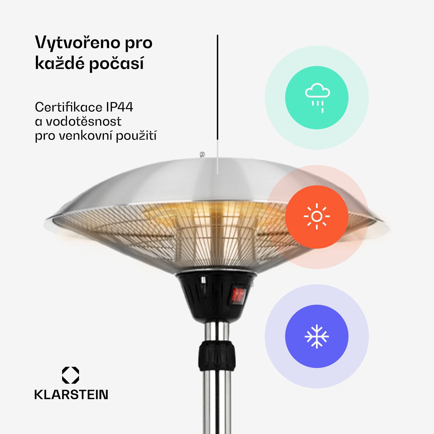 Heat Guard, infračervený ohřívač, 2100 W, výškově nastavitelný, IR ComfortHeat, IP44 