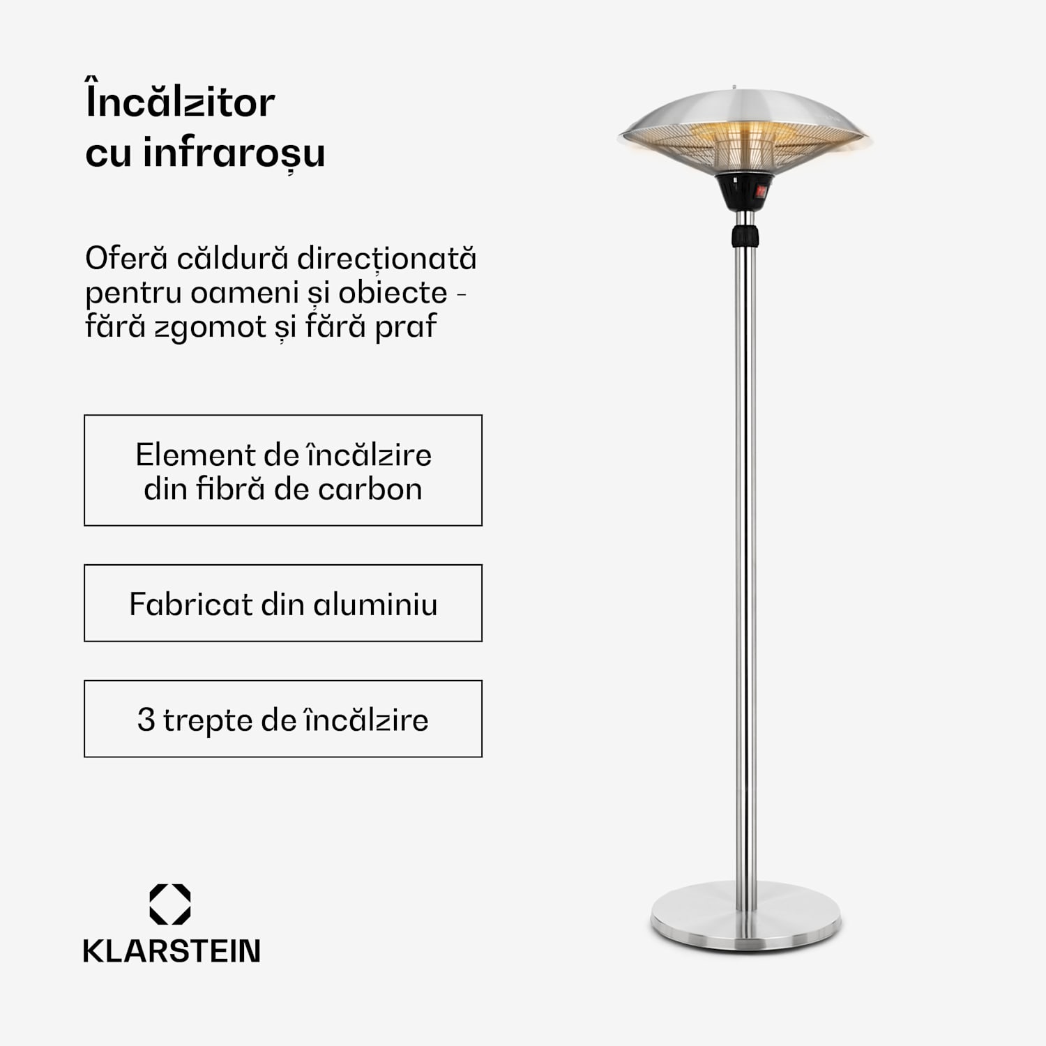 Heat Guard, încălzitor radiant cu infraroșu, IP44, reglabil pe înălțime, IR ComfortHeat, 2100W 