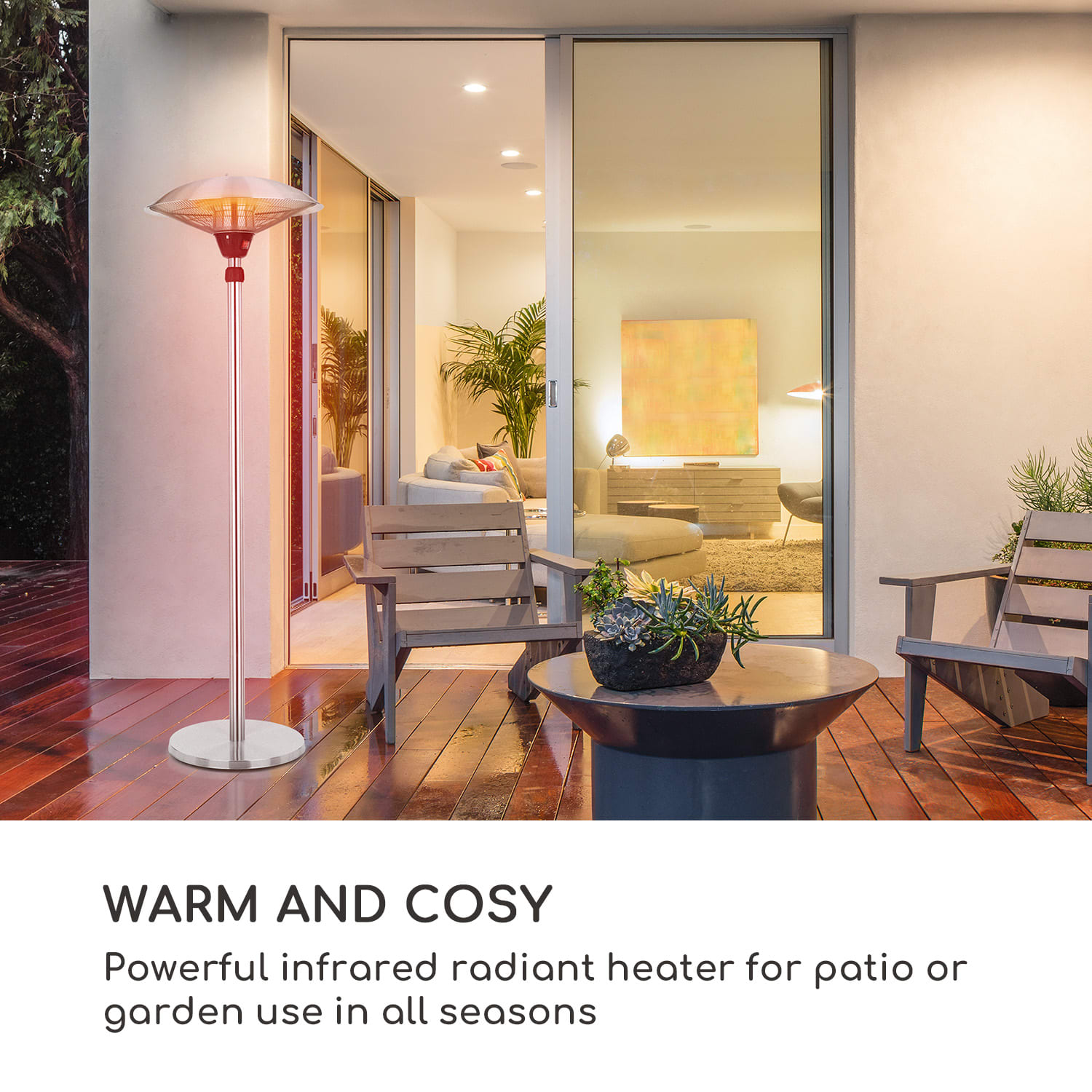 Heat Guard, инфрачервен лъчист нагревател, IP44, регулируема височина, IR ComfortHeat, 2100W 