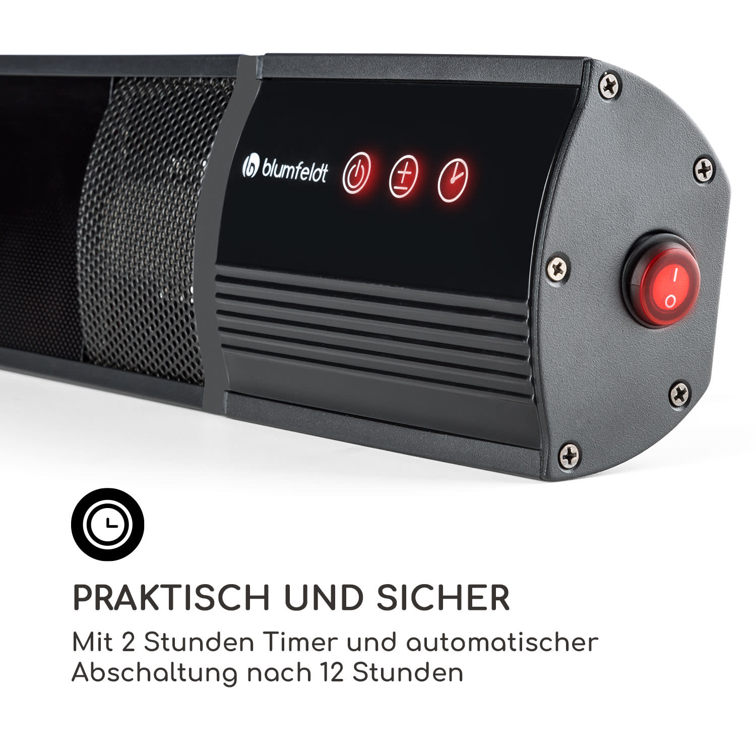 Nitro Infrarotheizstrahler Terrasse Goldröhre 1500W IP55 Fernbedienung 