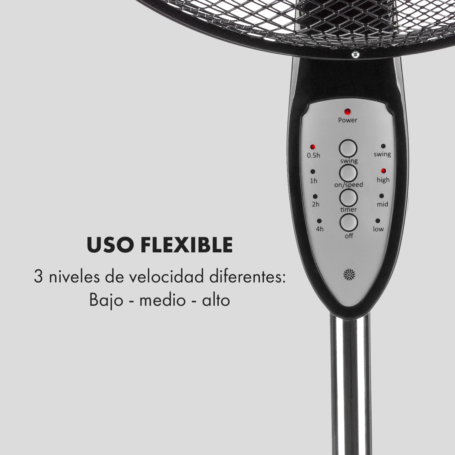 Summerjam Ventilador de pie 41 cm 50W 3 niveles color negro Negro