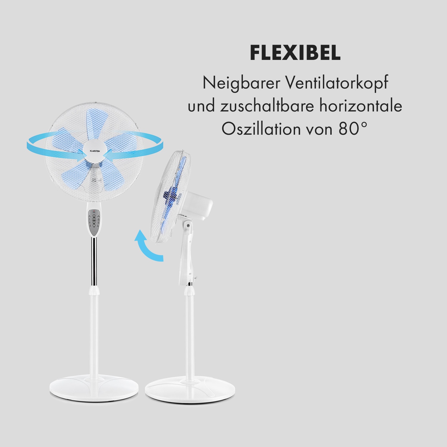 Summerjam Standventilator Standlüfter Ø41cm 50W 4150m³/h Fernbedienung Weiß