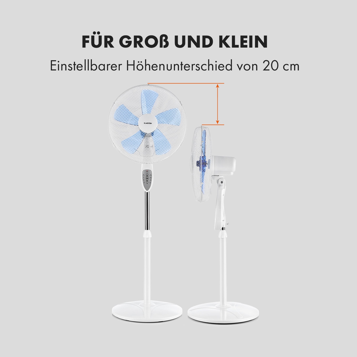Summerjam Standventilator Standlüfter Ø41cm 50W 4150m³/h Fernbedienung Weiß