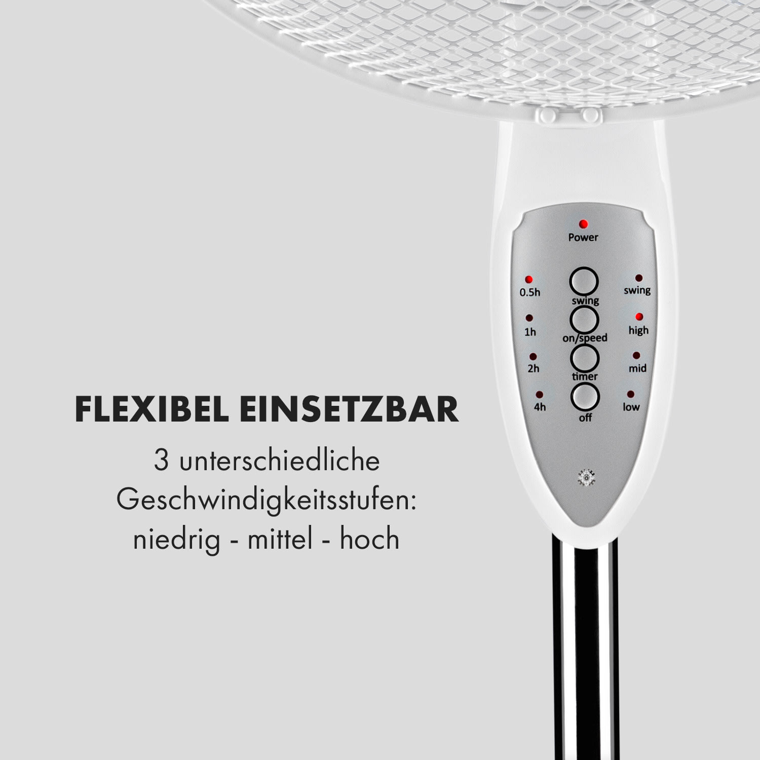 Summerjam Standventilator Standlüfter Ø41cm 50W 4150m³/h Fernbedienung Weiß