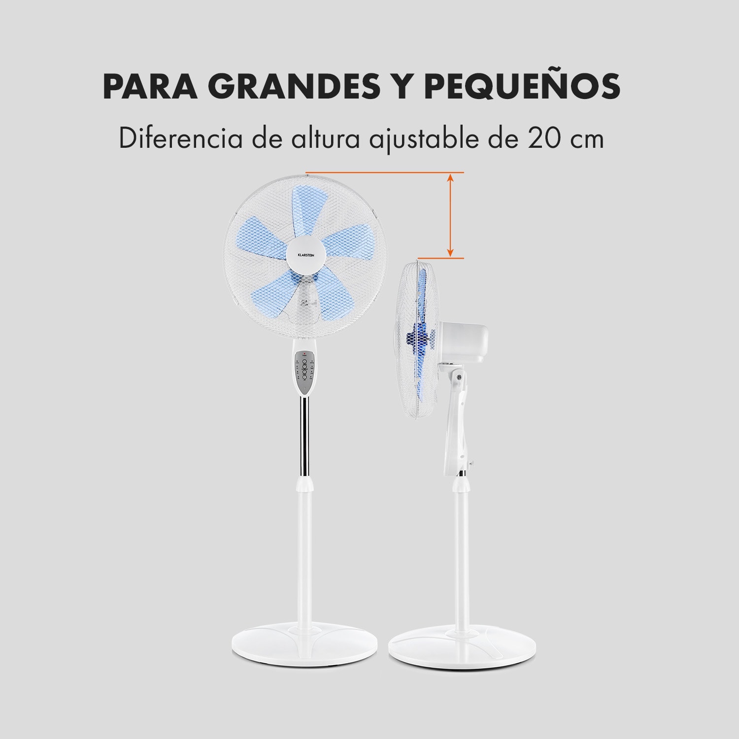 Summerjam Ventilador de pie 41 cm 50W 3 niveles color blanco Blanco