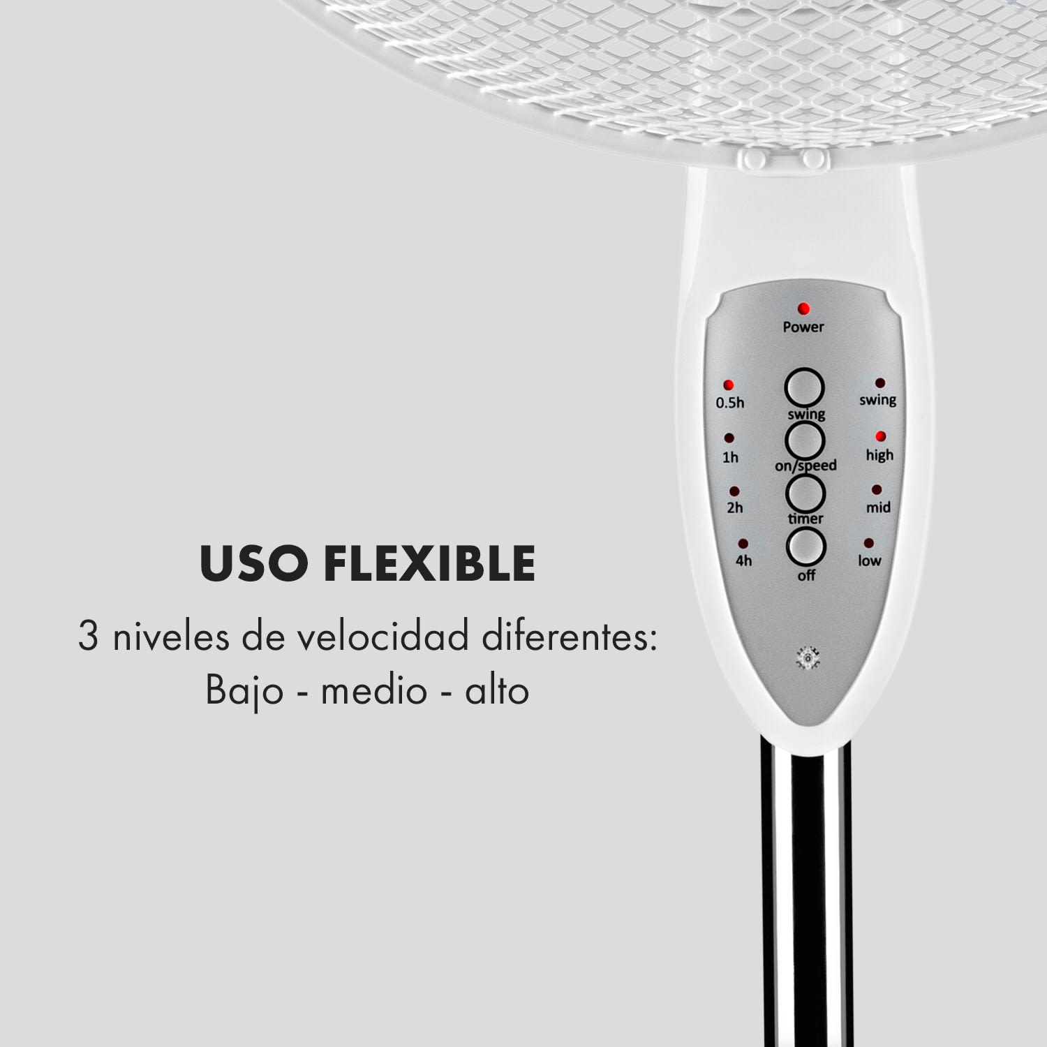Summerjam Ventilador de pie 41 cm 50W 3 niveles color blanco Blanco